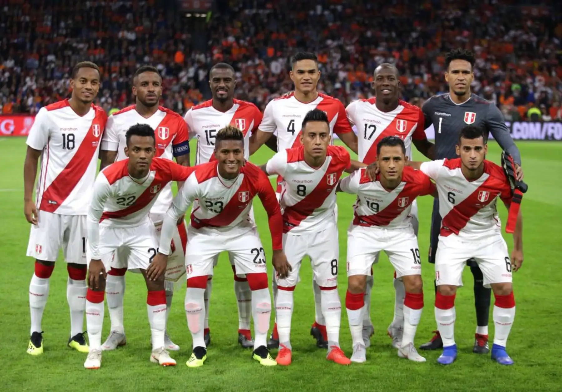 Partido amistoso entre Perú y Holanda , en el  estadio Johan Cruijff Arena en Amsterdam (Holanda). Foto: ANDINA/FPF