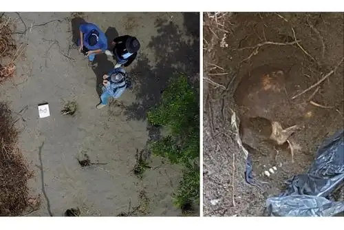 Fotografías de la fosa común cedidas por la Fiscalía General del Estado de Veracruz (México) Foto: EFE