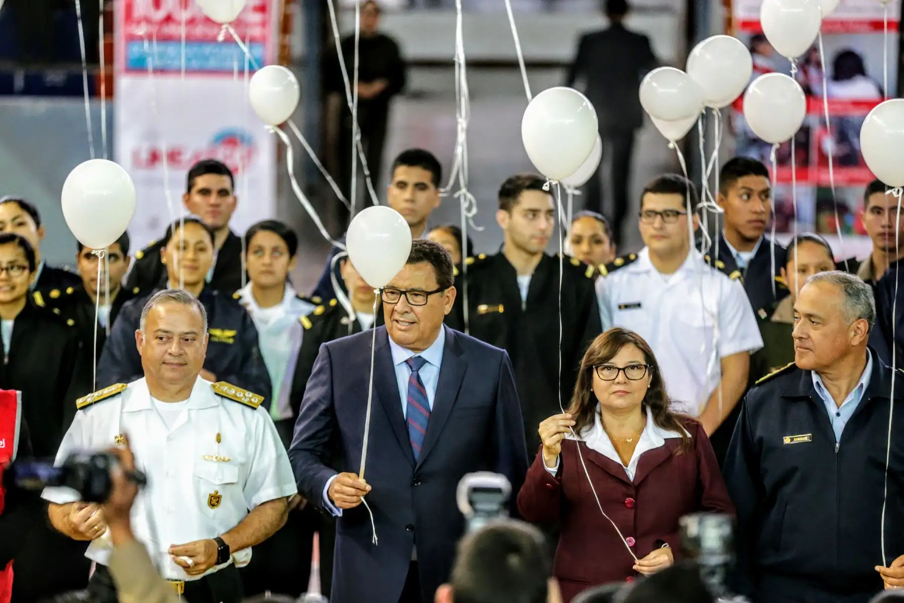 Ministros de Defensa, José Huerta y de la Mujer, Ana María Mendieta, encabezan jornada de sensibilización contra la violencia hacia la mujer. Foto: ANDINA/Luis Iparraguirre