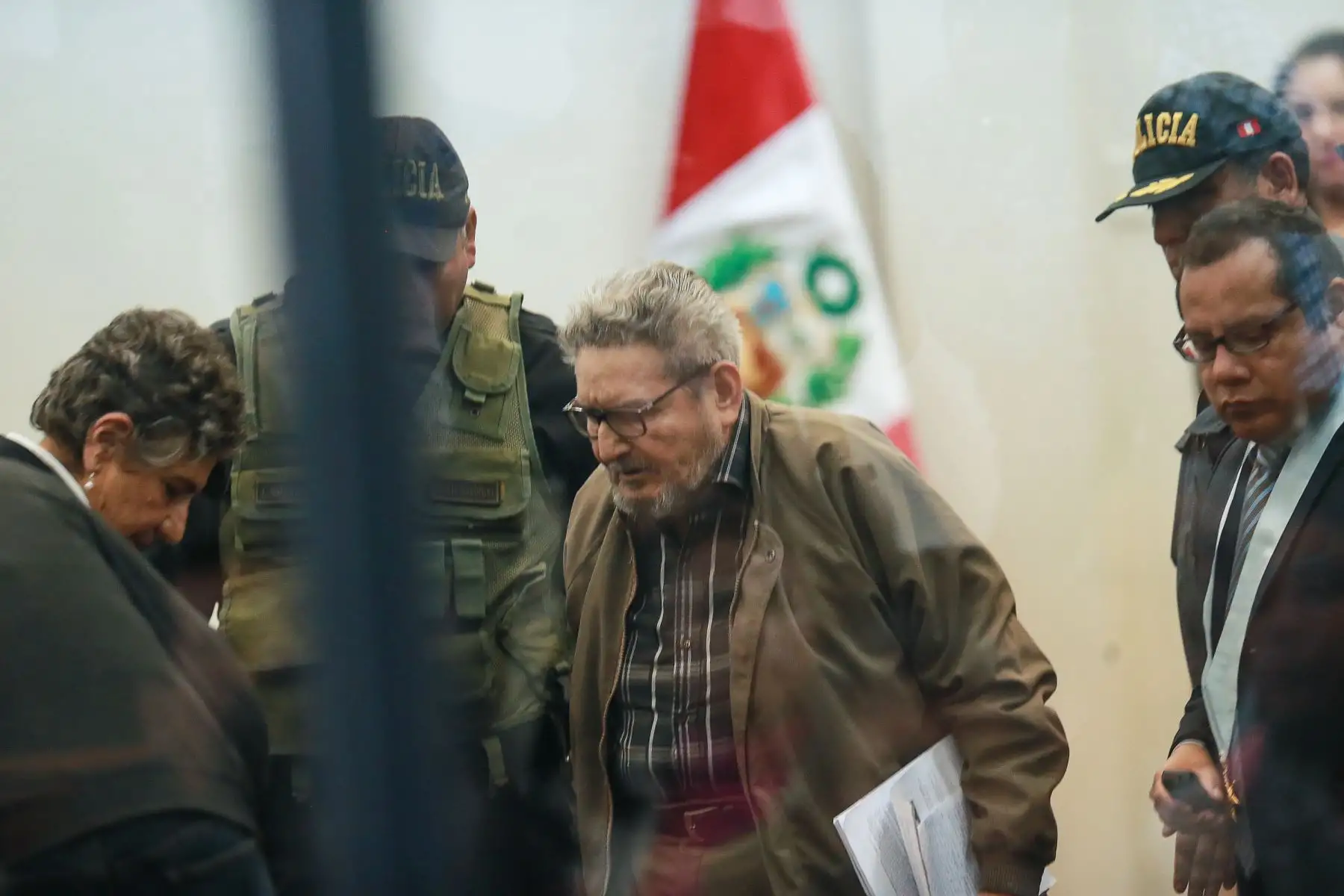 Colegiado de la Sala Penal Nacional realiza lectura de sentencia por el caso Tarata contra Abimael Guzmán y otros miembros de  SenderoLuminoso acusados por el delito de terrorismo. Juicio oral duró 20 meses y fue llevado a cabo a través de 66 audiencias públicas. Foto: ANDINA/Norman Córdova