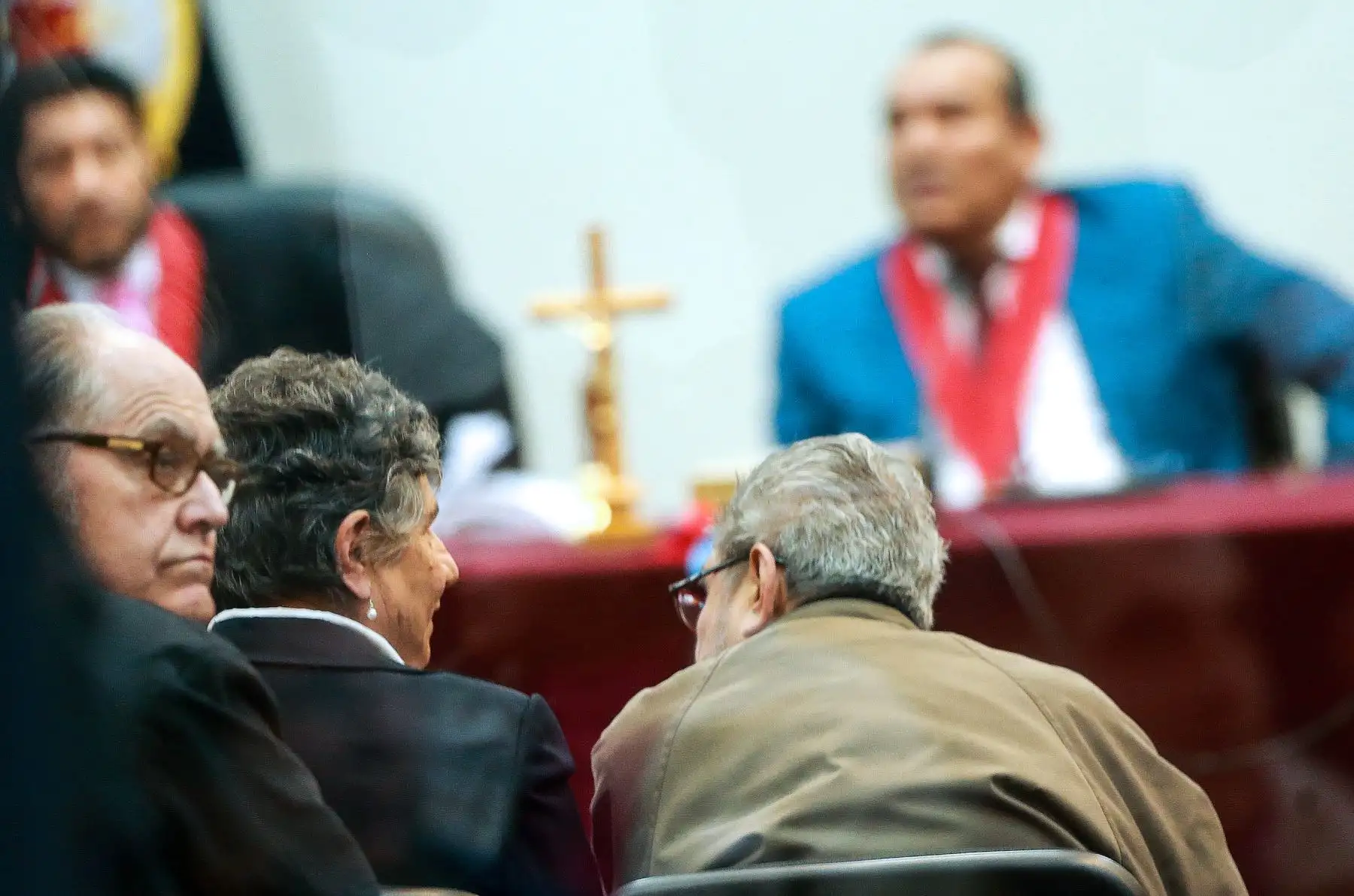 Colegiado de la Sala Penal Nacional realiza lectura de sentencia por el caso Tarata contra Abimael Guzmán y otros miembros de  SenderoLuminoso acusados por el delito de terrorismo. Juicio oral duró 20 meses y fue llevado a cabo a través de 66 audiencias públicas. Foto: ANDINA/Norman Córdova