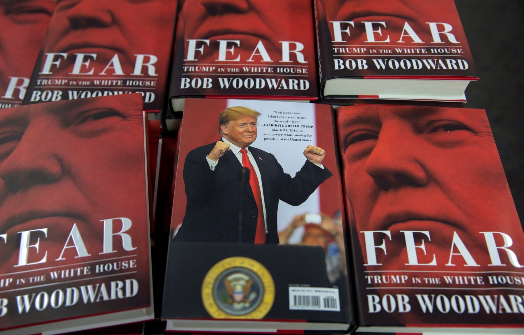 El libro "Fear: Trump in the White House" ("Miedo: Trump en la Casa Blanca"), del periodista estadounidense Bob Woodward Foto: EFE