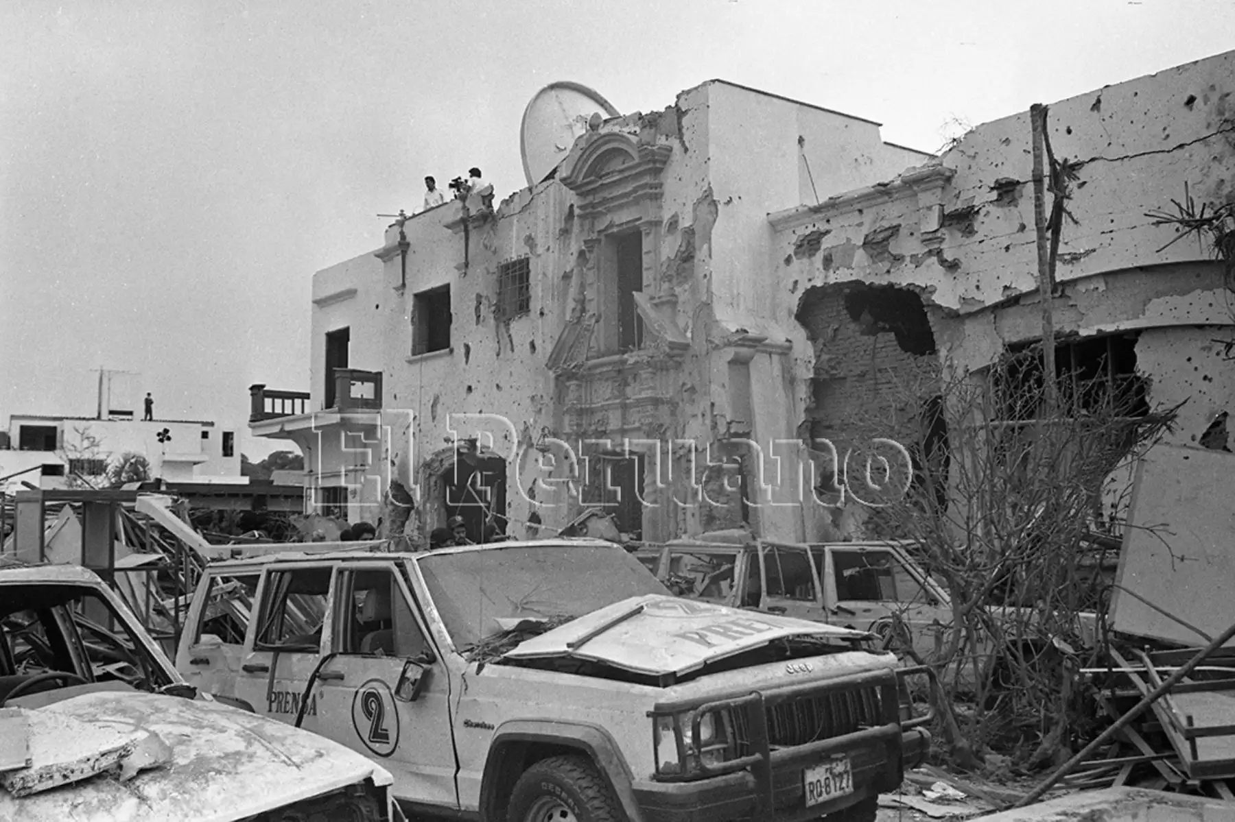 Atentado terrorista contra Frecuencia Latina - Canal 2. Lima , 5 de junio de 1992. Foto: Archivo Histórico de EL PERUANO. Foto: Archivo Histórico de EL PERUANO / Pedro Arroyo
