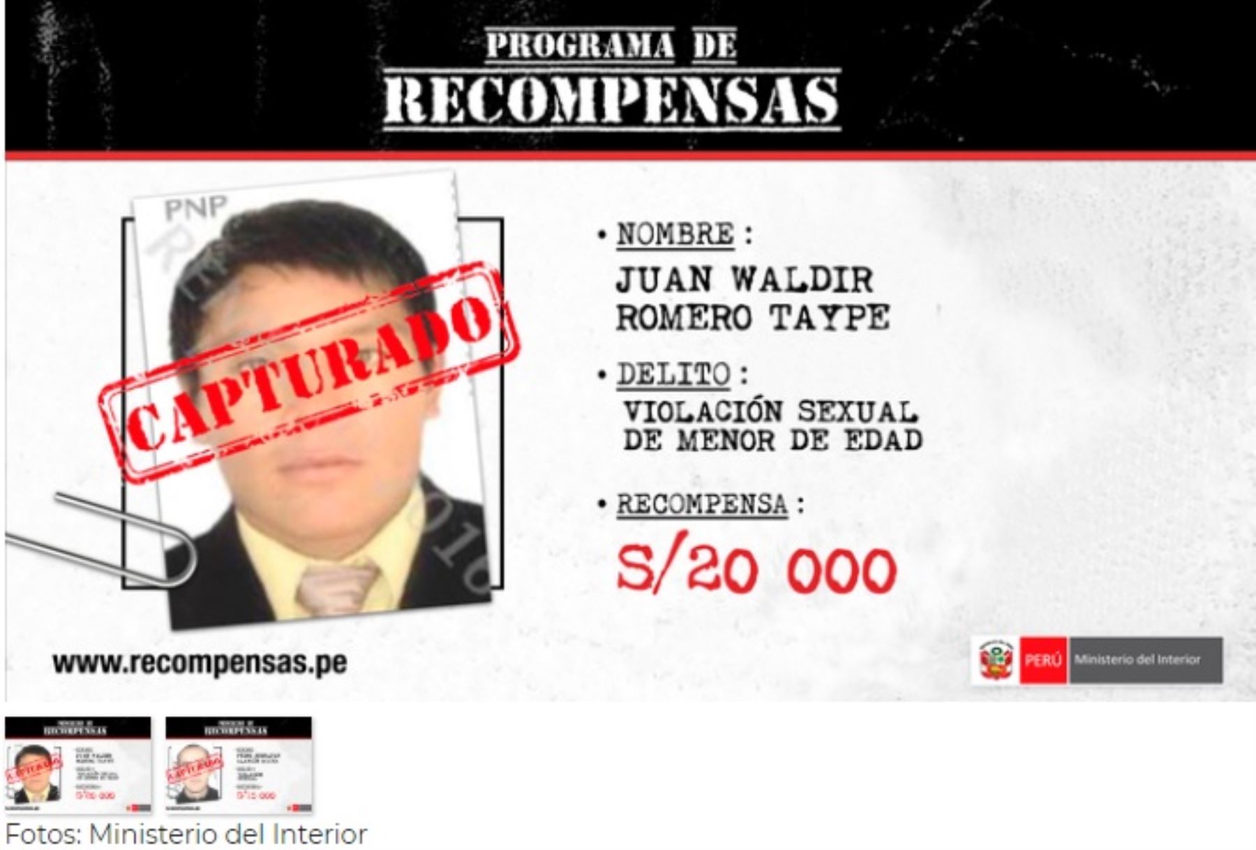 Juan Waldir Romero Taype, de 24 años, es acusado de violar a una menor de edad.