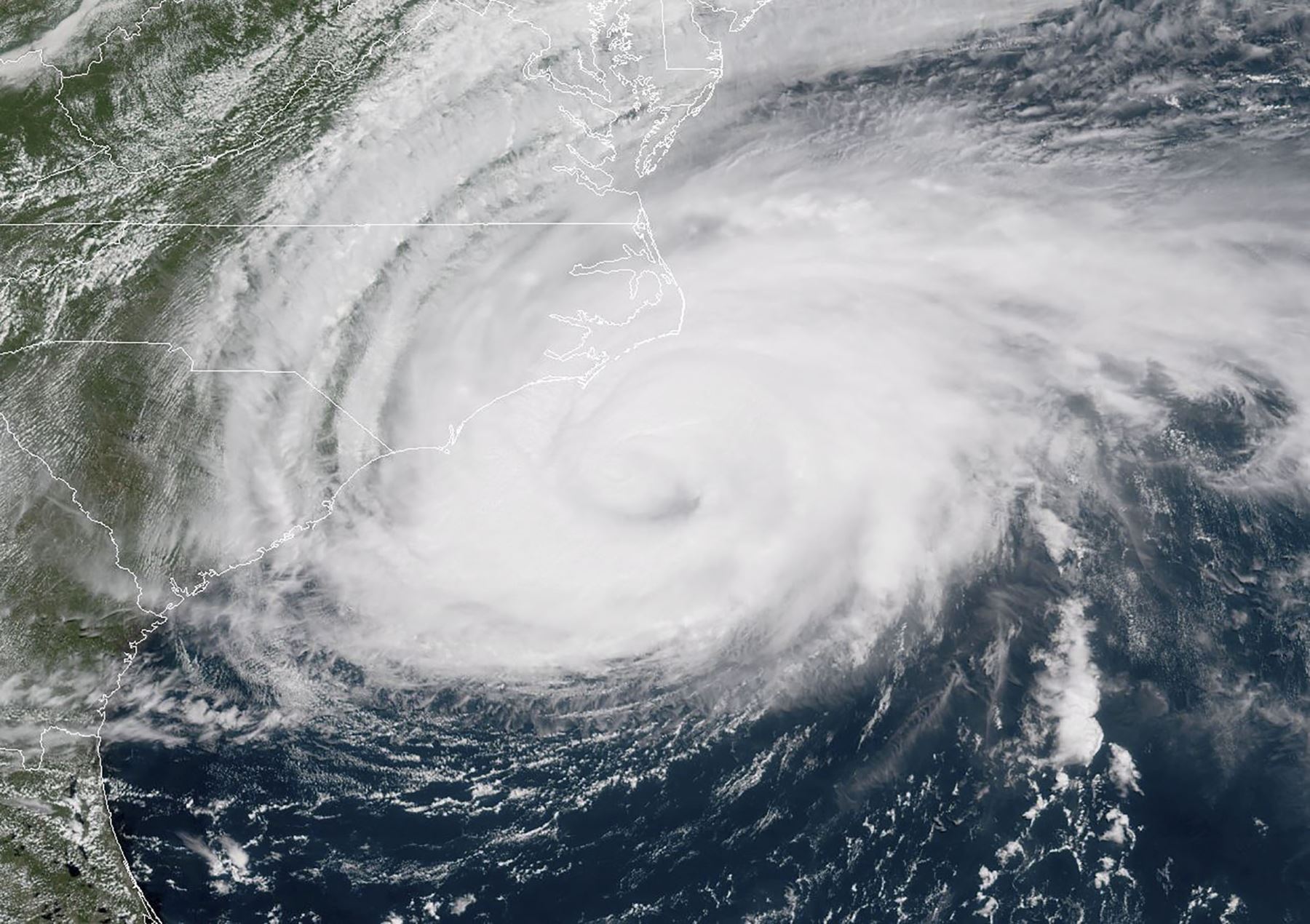 Imagen satelital del huracán Florence del 13 de septiembre de 2018 Foto: AFP
