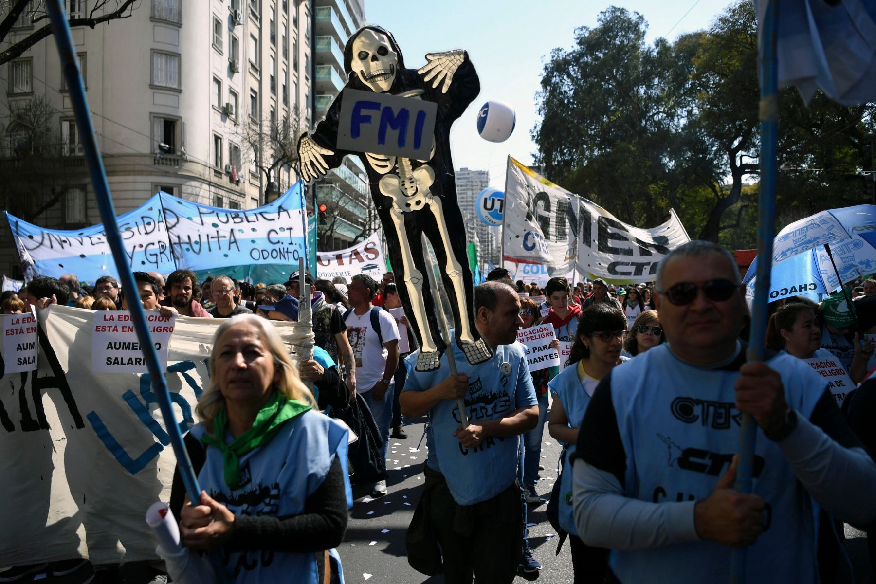 Huelga nacional de maestros argentinos Foto: AFP