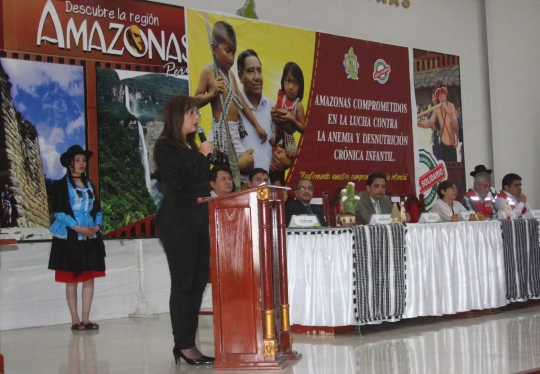 Ministra de Inclusión Social Liliana la Rosa oficializo el lanzamiento del Plan Multisectorial de Lucha Contra la Anemia en amazonas.Foto:ANDINA/ Midis