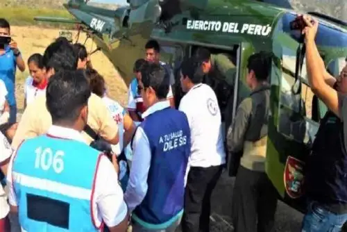 El Ministerio de Salud (Minsa) gestionó el traslado oportuno, vía aérea, de una gestante nativa awajún, que se encontraba en estado crítico en la comunidad de Pampa Entsa, distrito del Cenepa, provincia de Condorcanqui, región Amazonas