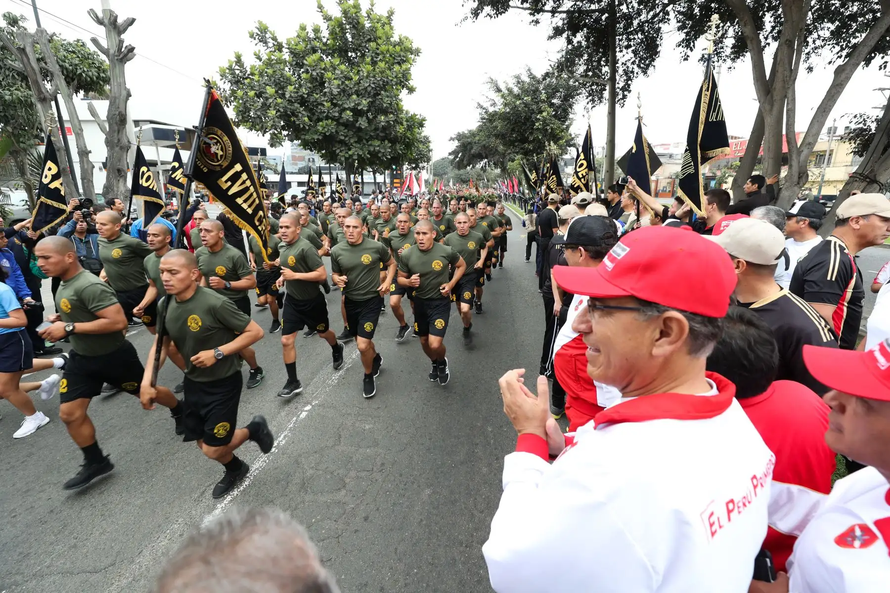 Presidente Martín Vizcarra participò en carrera cívico militar de las Fuerzas Armadas.Foto: ANDINA/Prensa Presidencia