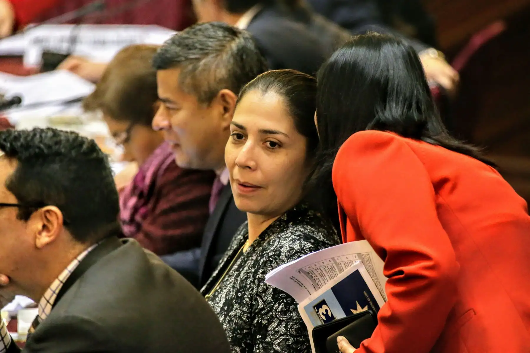 Congresista Úrsula Letona, participa en la comisión de Constitución, en el Congreso de la República. Foto: ANDINA/Luis Iparraguirre