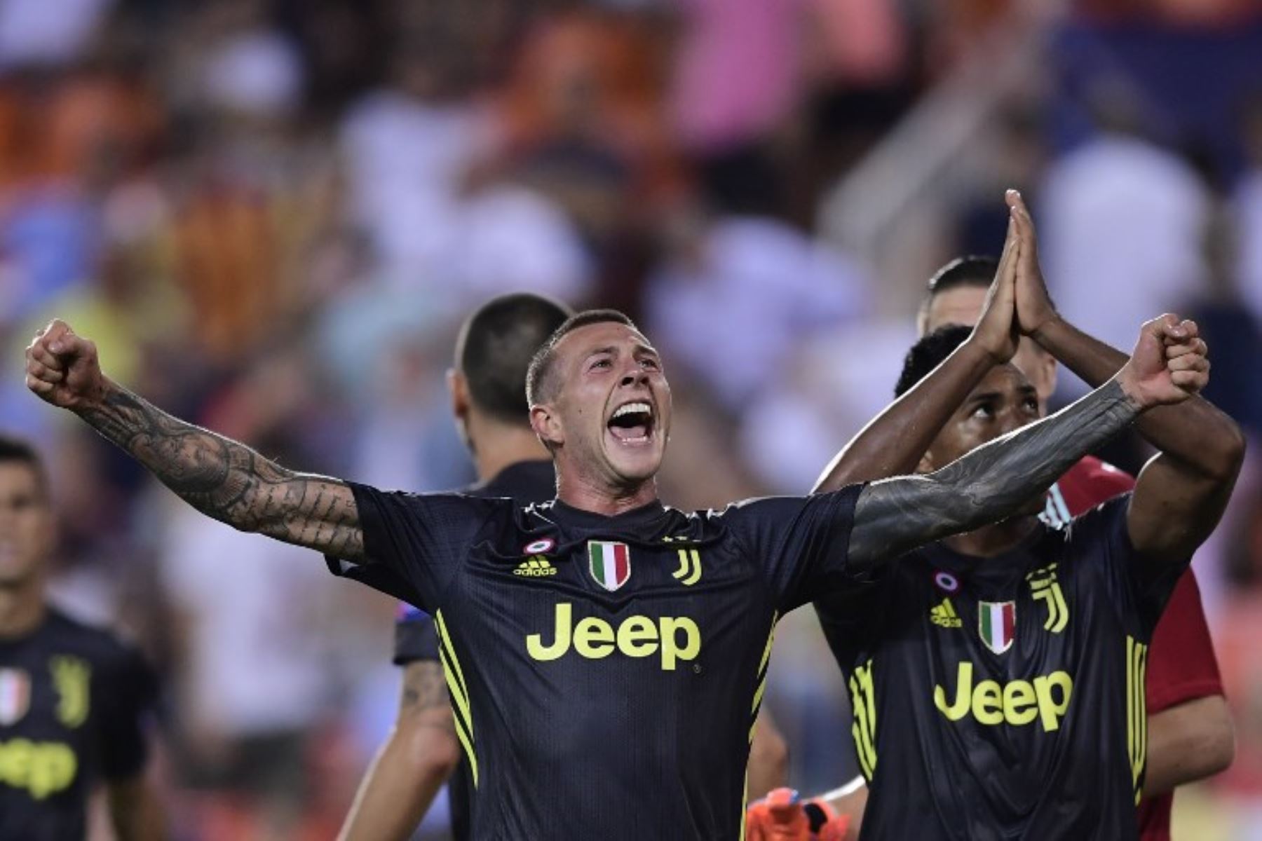 Federico Bernardeschi celebra la victoria de la Juventus.