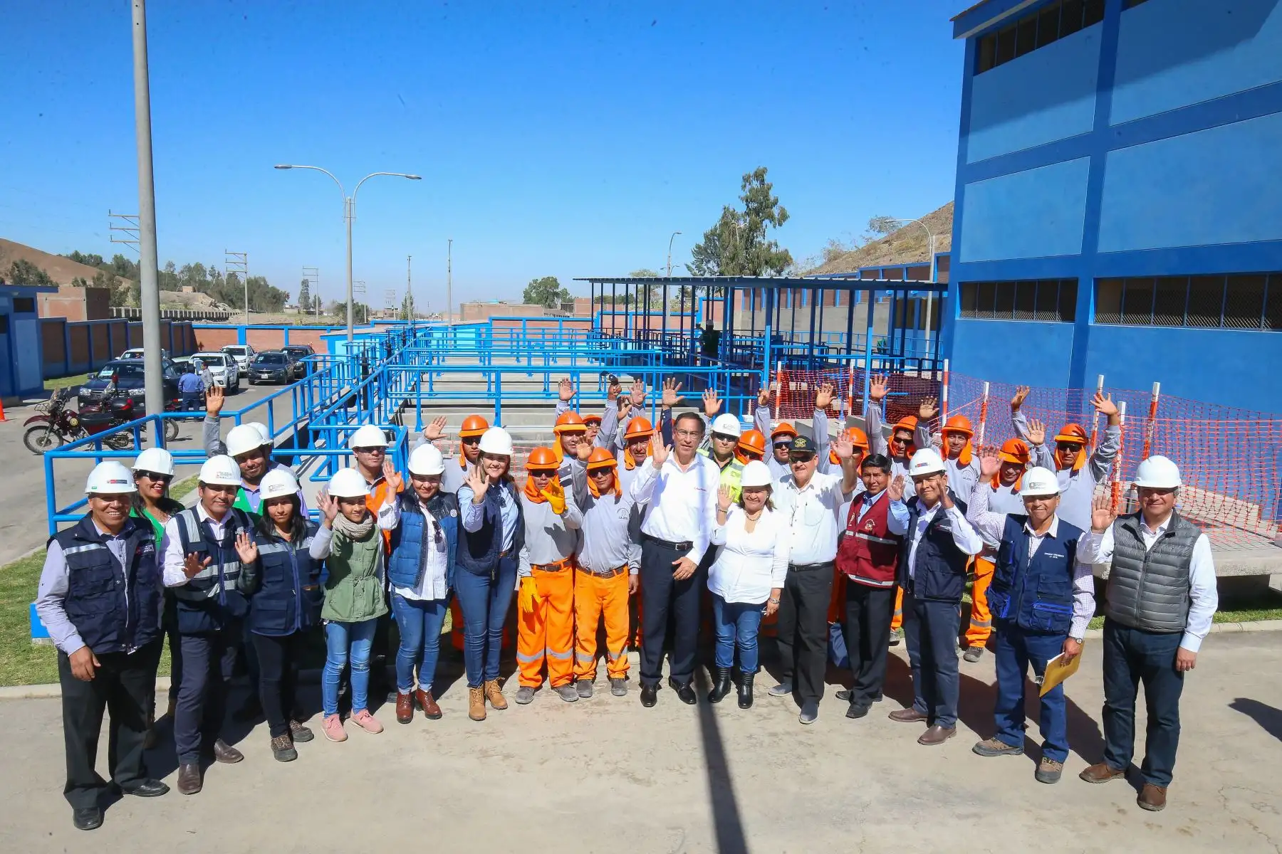 Presidente de la República, Martín Vizcarra,visitó planta de tratamiento La Joya, en la regiòn de Arequipa.Foto: Presidencia Perù/Juan Carlos Guzman