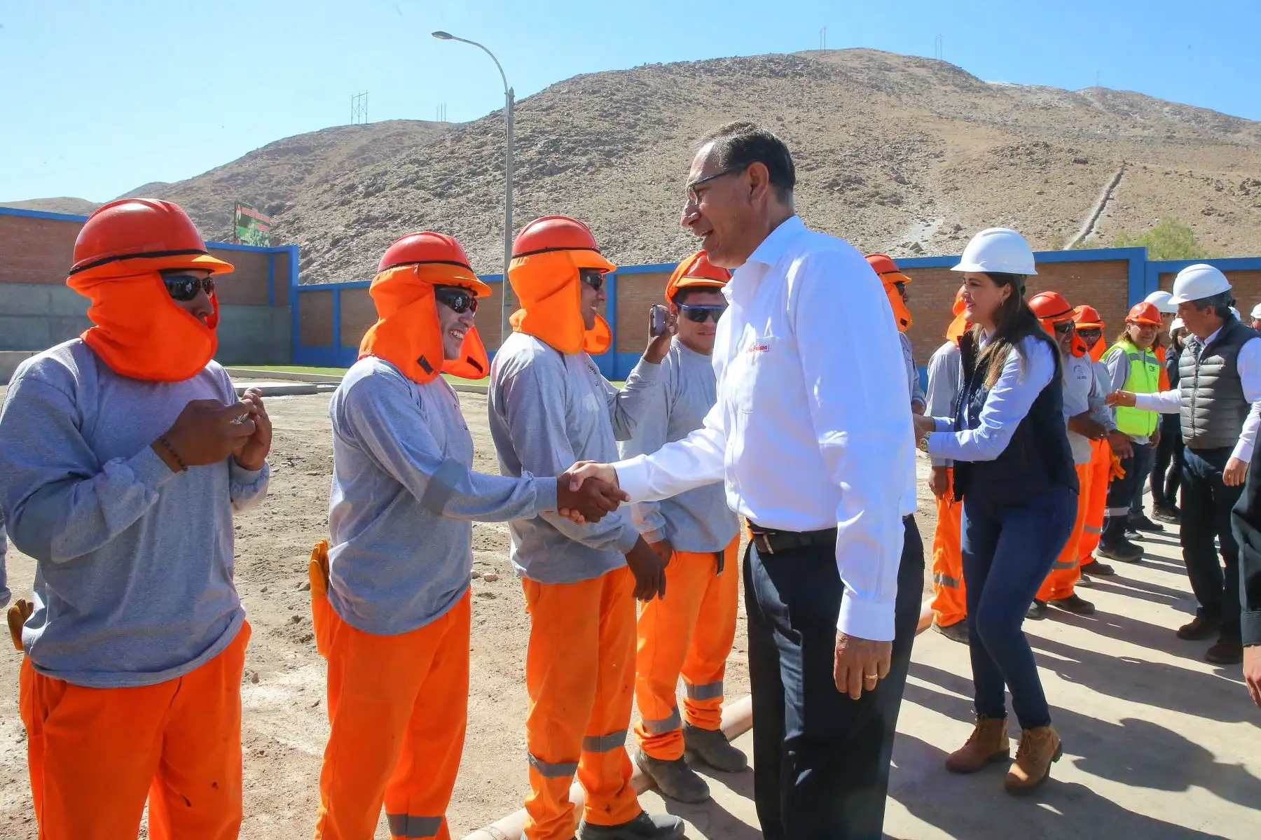 Presidente de la República, Martín Vizcarra,visitó planta de tratamiento La Joya, en la regiòn de Arequipa.Foto: Presidencia Perù/Juan Carlos Guzman