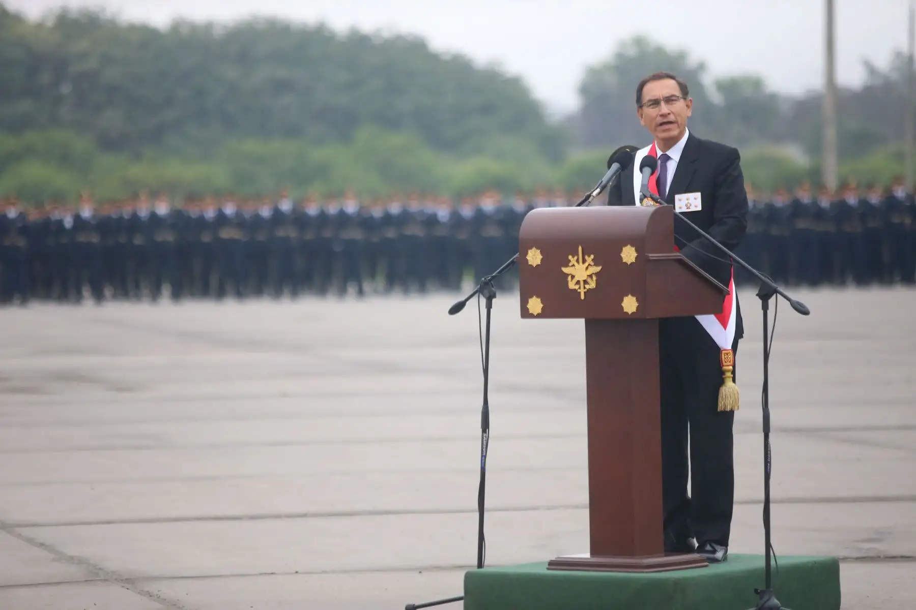 El presidente de la República, Martín Vizcarra, encabeza esta mañana la ceremonia por el Día de las Fuerzas Armadas.Foto: ANDINA/Prensa Presidencia/Juan Carlos Guzman