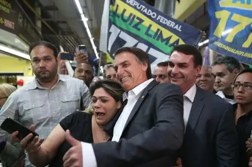 Jair Bolsonaro,candidato a la Presidencia de Brasil, durante un acto de campaña electoral antes del atentado Foto: EFE