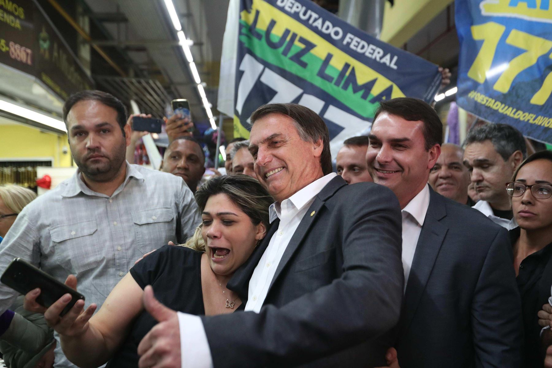 Jair Bolsonaro,candidato a la Presidencia de Brasil, durante un acto de campaña electoral antes del atentado Foto: EFE