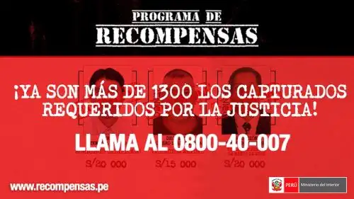 El Ministerio del Interior (Mininter) capturó a requisitoriados por la justicia. ANDINA/Difusión