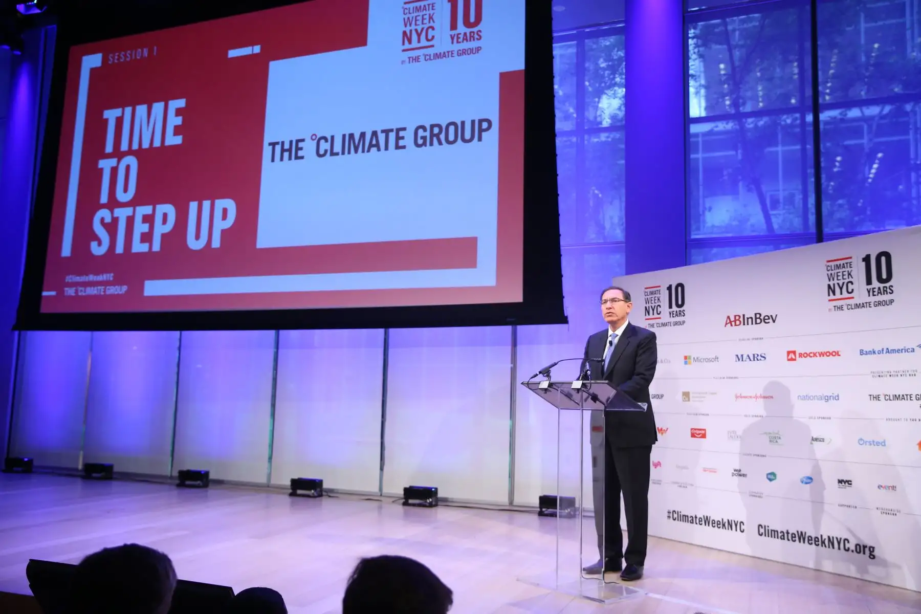 El presidente de la República, Martín Vizcarra, intervino en el segmento de Líderes del evento ‘La Semana del Clima’ que se llevó a cabo en la sede del New York Times, Estados Unidos. Foto: ANDINA/Juan Carlos Guzman/Prensa Presidencia