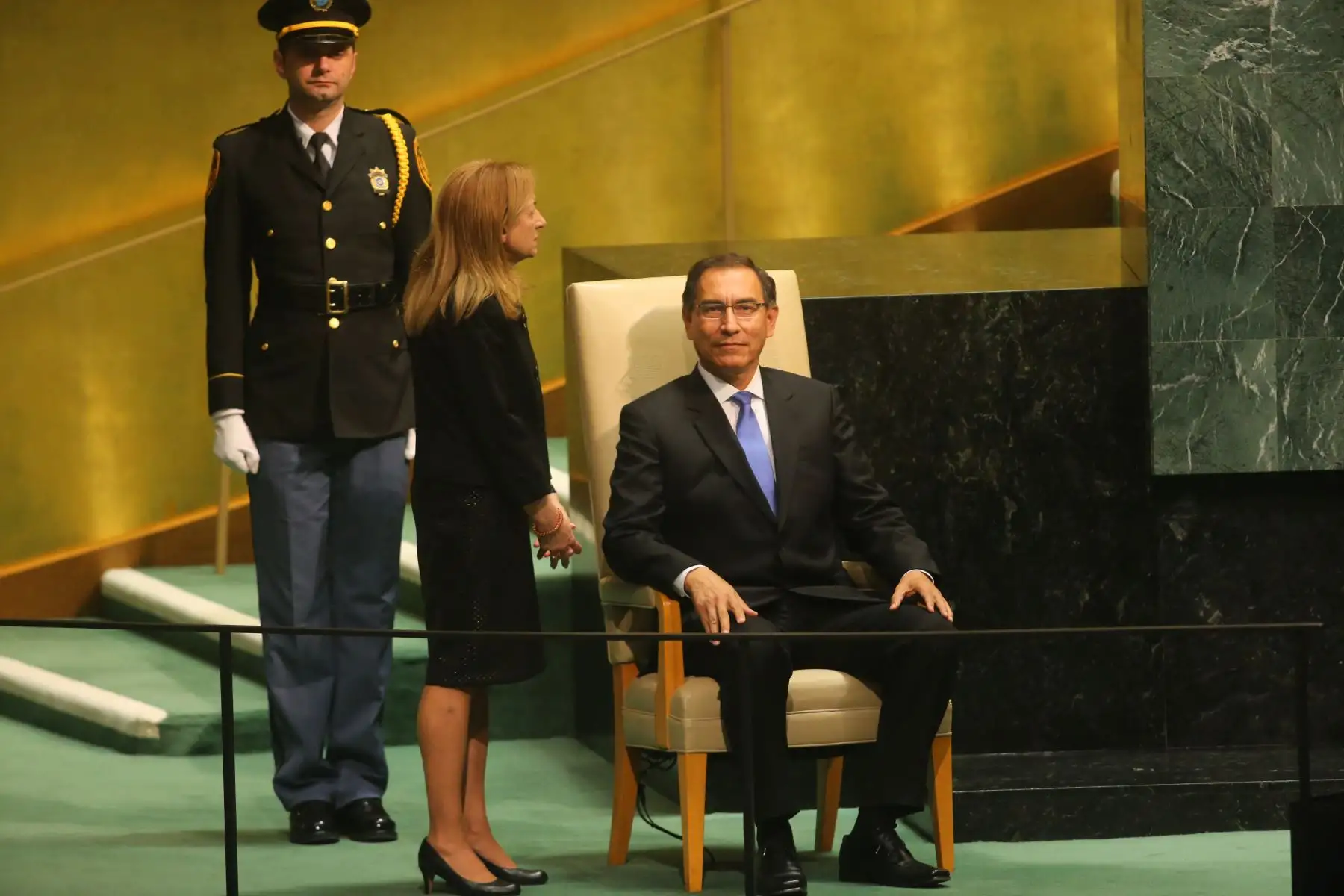 Discurso del presidente de la República,Martín Vizcarra, durante el 73º periodo de sesiones de la Asamblea General de las Naciones Unidas, en la ciudad de Nueva York (Estados Unidos).Foto: ANDINA/Juan Carlos Guzman/Prensa Presidencia