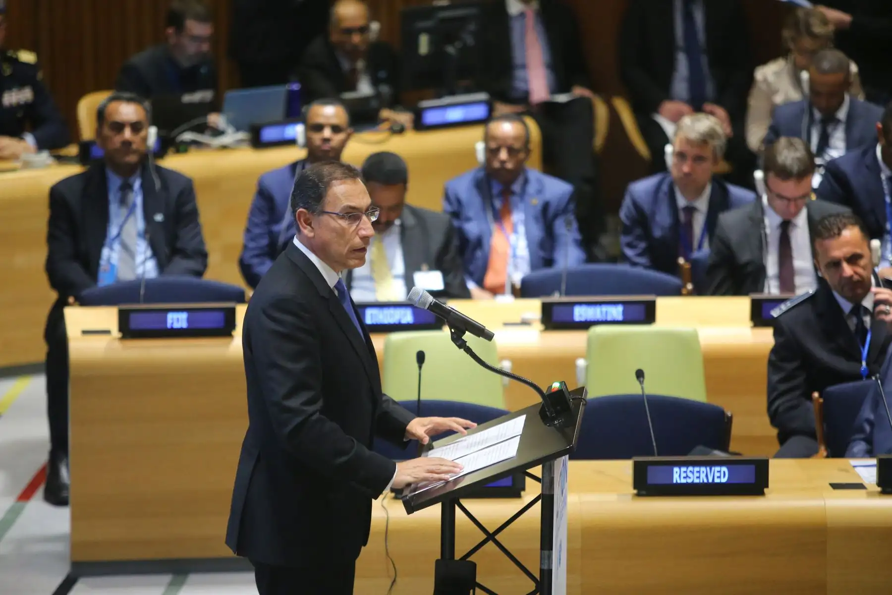 Jefe de Estado , Martín Vizcarra participa en el encuentro de alto nivel "Acción por el Mantenimiento de la Paz", en Nueva York (Estados Unidos).Foto: ANDINA/Prensa Presidencia