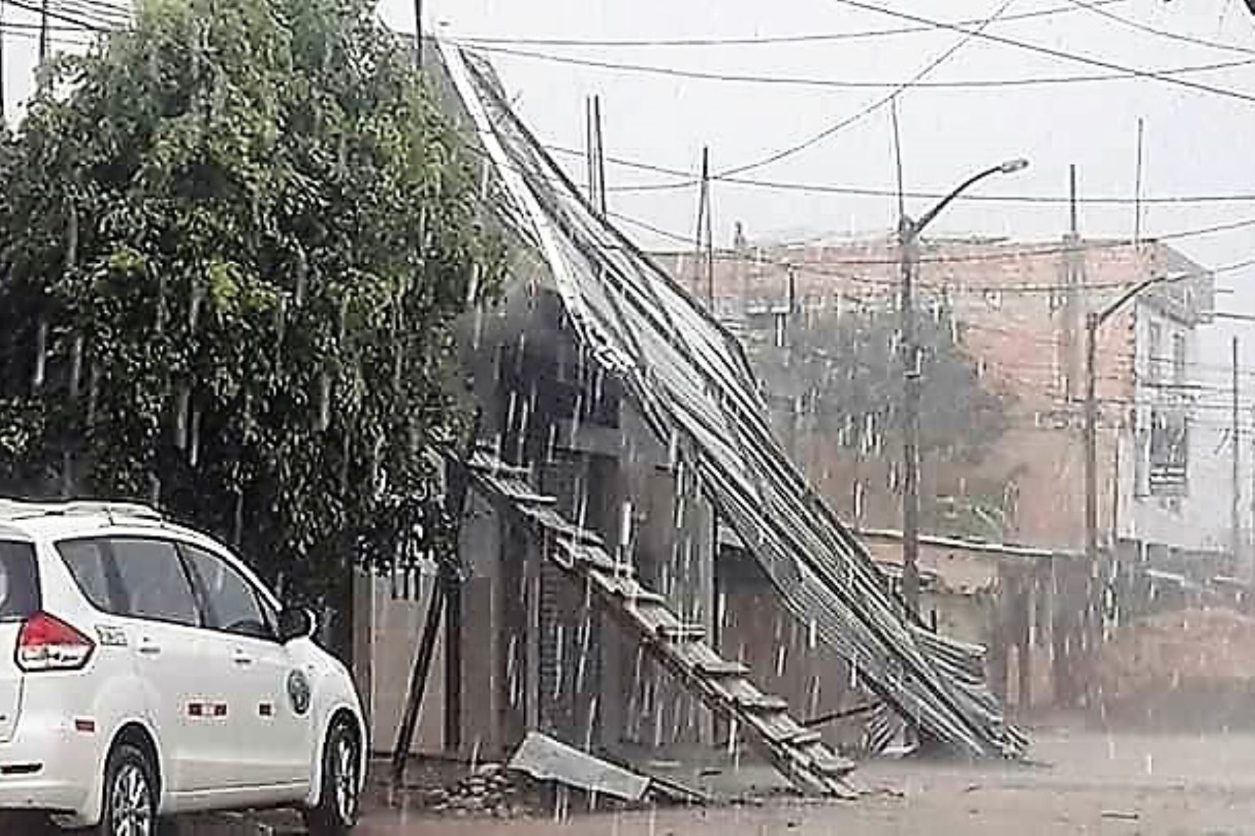 Más de 50 viviendas afectadas por vientos fuertes y lluvia torrencial en Moyobamba, San Martín. ANDINA