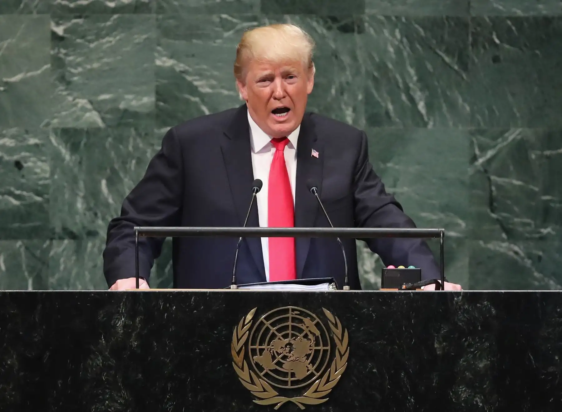 El presidente de los Estados Unidos, Donald Trump, habla en la Asamblea General de las Naciones Unidas  Foto: AFP