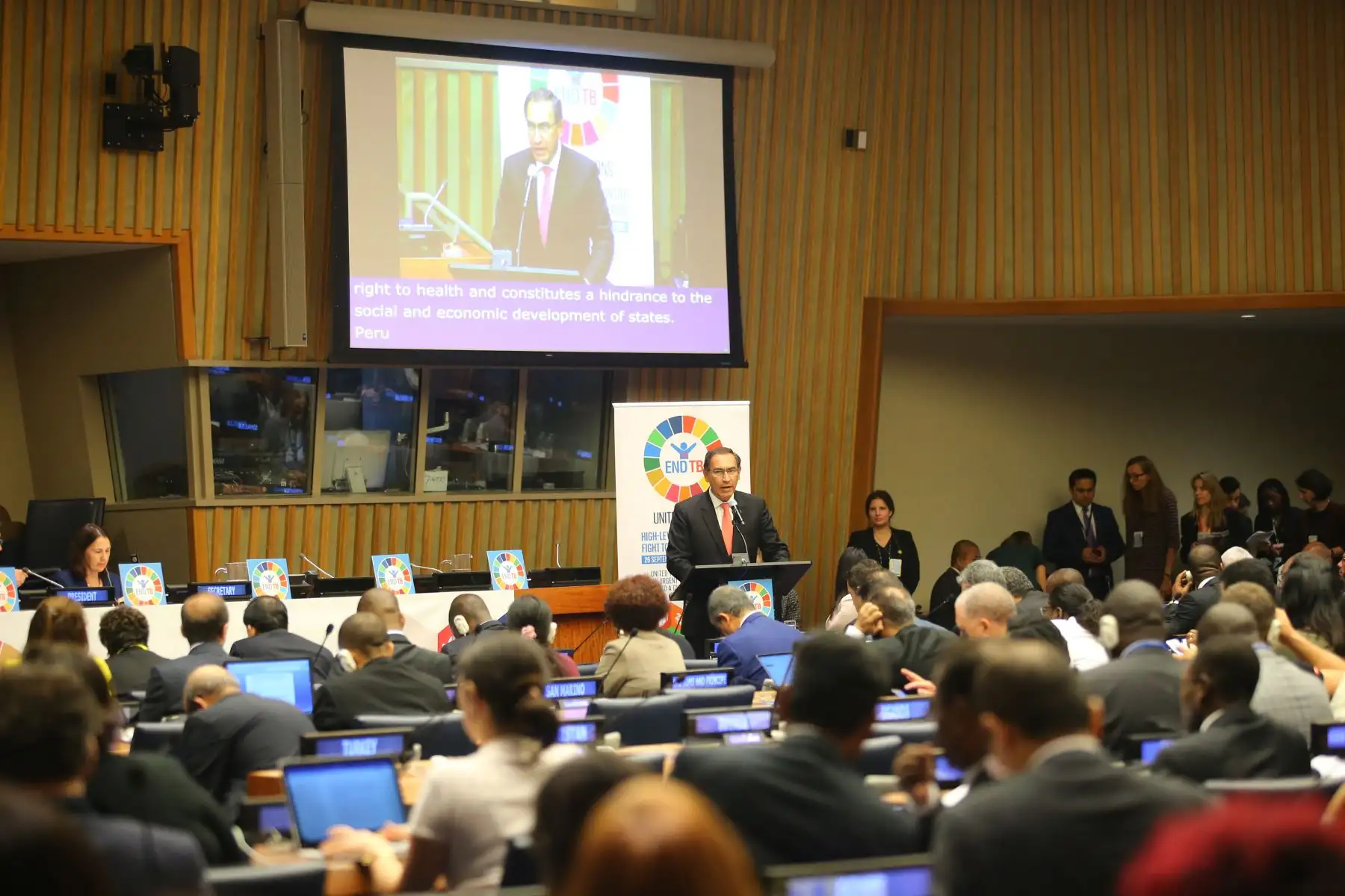 Presidente  Martín Vizcarra participò en el evento de alto nivel sobre tuberculosis en Nueva York, Estados Unidos.Foto: ANDINA/Prensa Presidencia