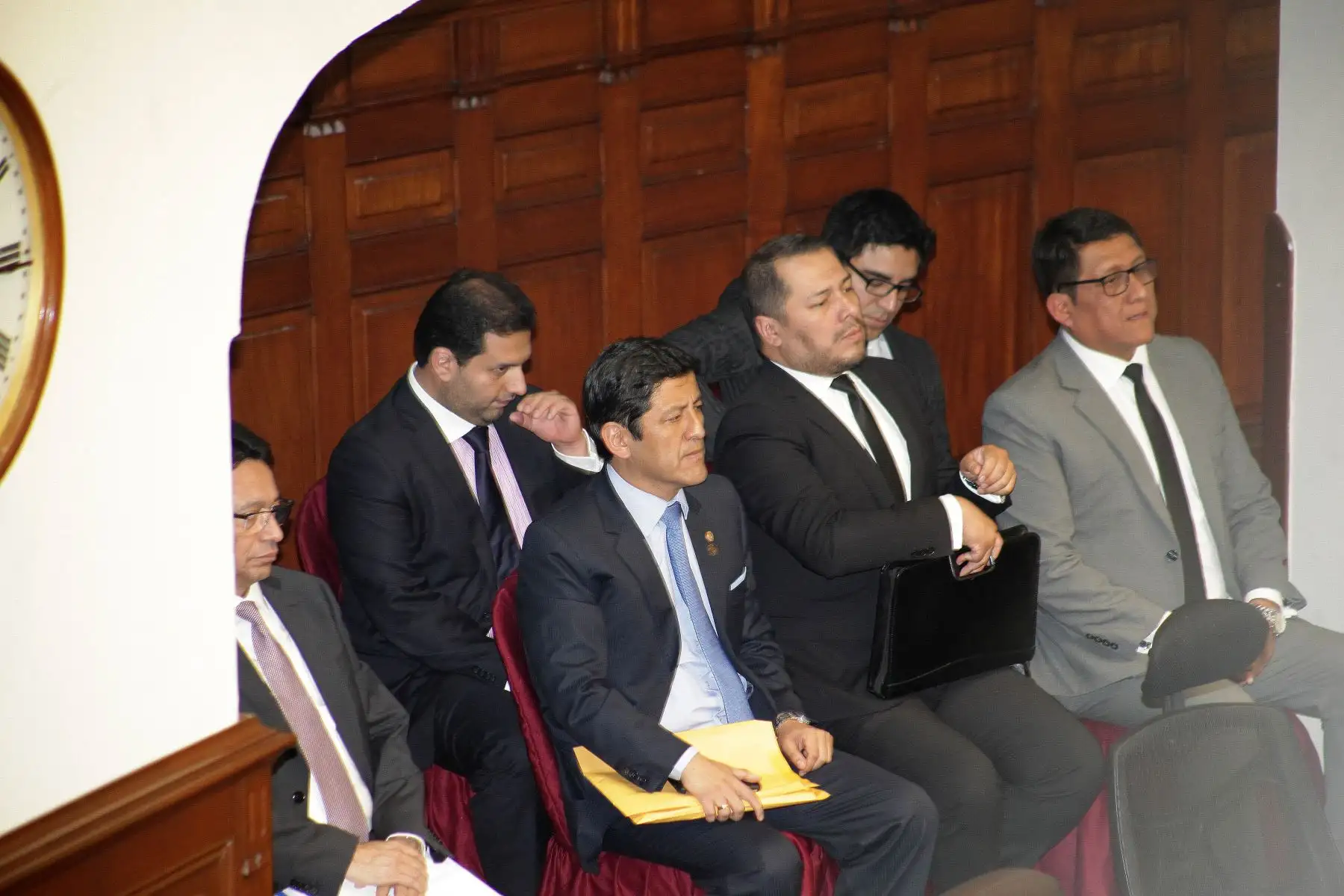 Los exconsejeros del extinto Consejo Nacional de la Magistratura (CNM) se presentan ante Comisión Permanente para ejercer su derecho a la defensa. Foto: ANDINA/Héctor Vinces