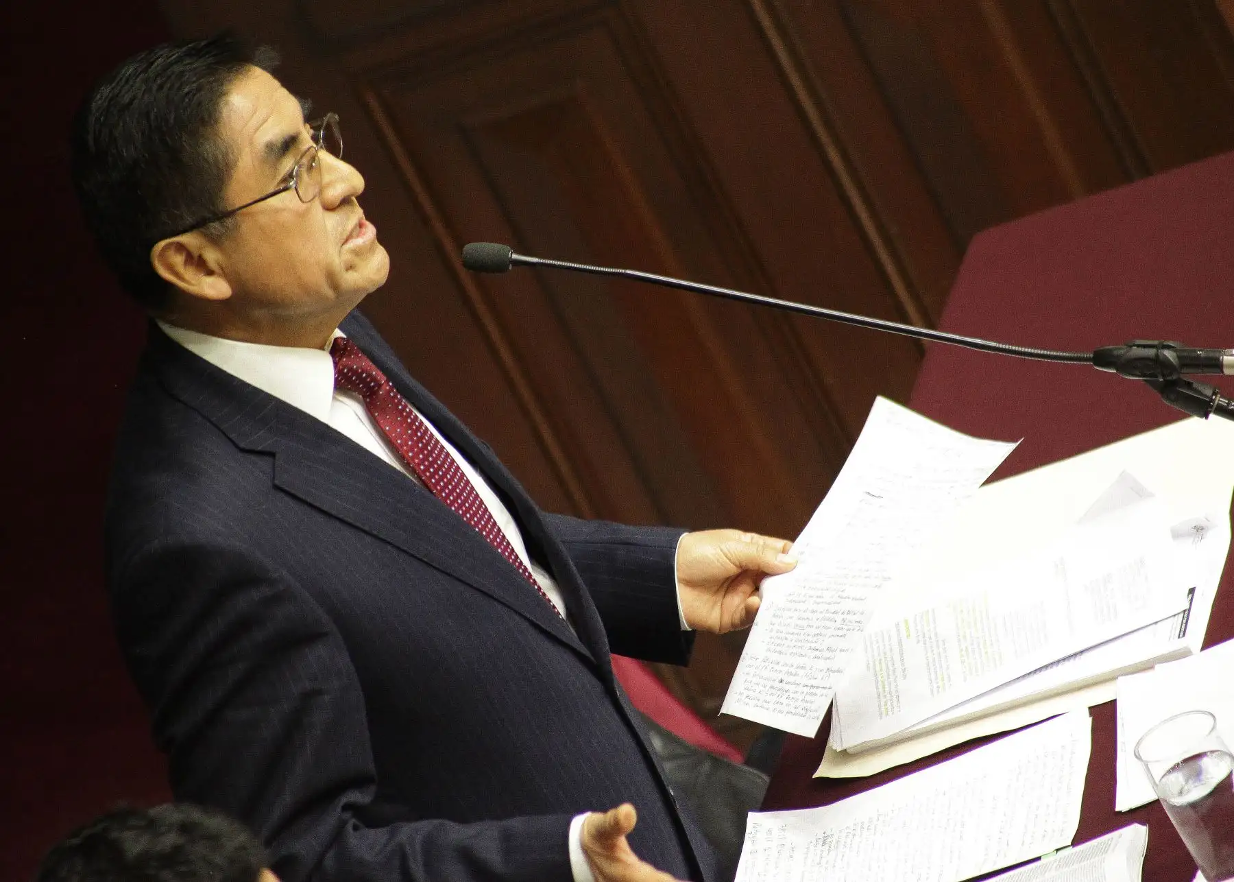 Juez César Hinostroza se presentan ante comision permanente del congreso. Foto: ANDINA/Héctor Vinces
