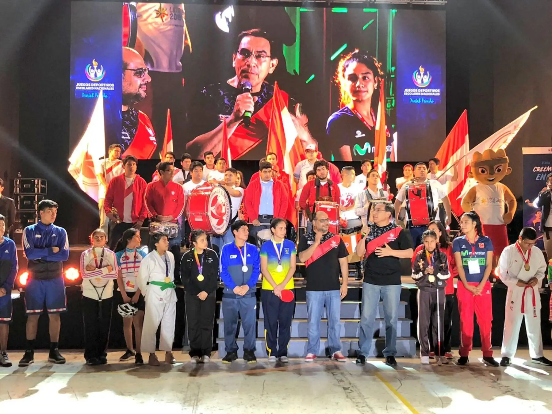 Presidente Martín Vizcarra clausura Juegos Deportivos Escolares Nacionales. Foto: Twitter @MineduPeru
