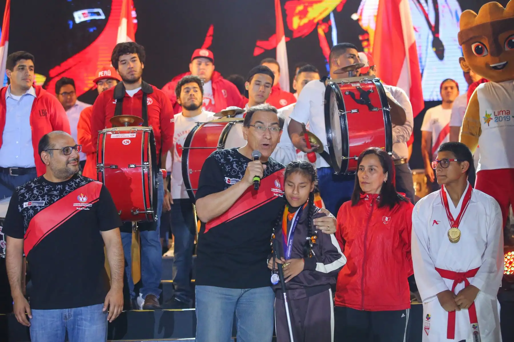 Presidente Martín Vizcarra, clausuró los Juegos Deportivos Escolares Nacionales.Foto:ANDINA/Prensa Presidencia