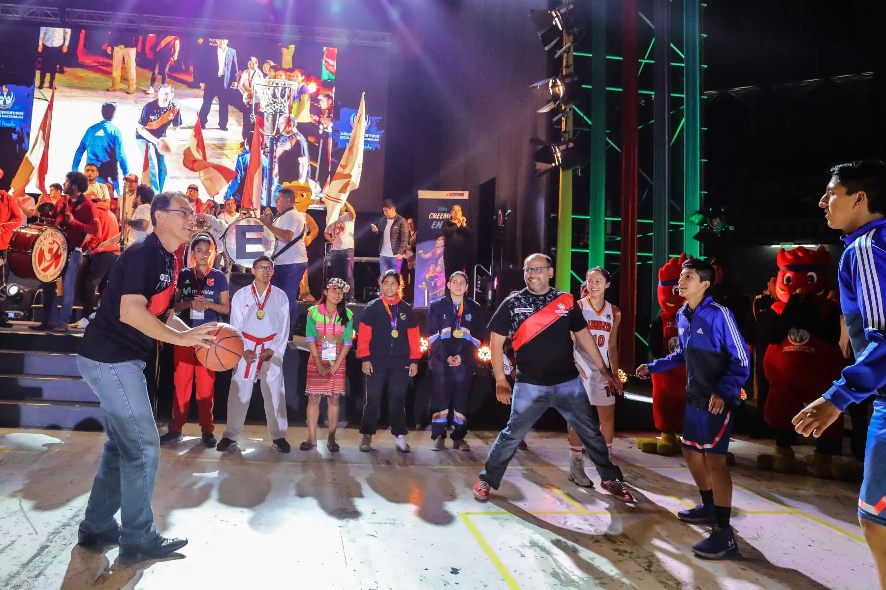 Presidente Martín Vizcarra, clausuró los Juegos Deportivos Escolares Nacionales.Foto:ANDINA/Prensa Presidencia