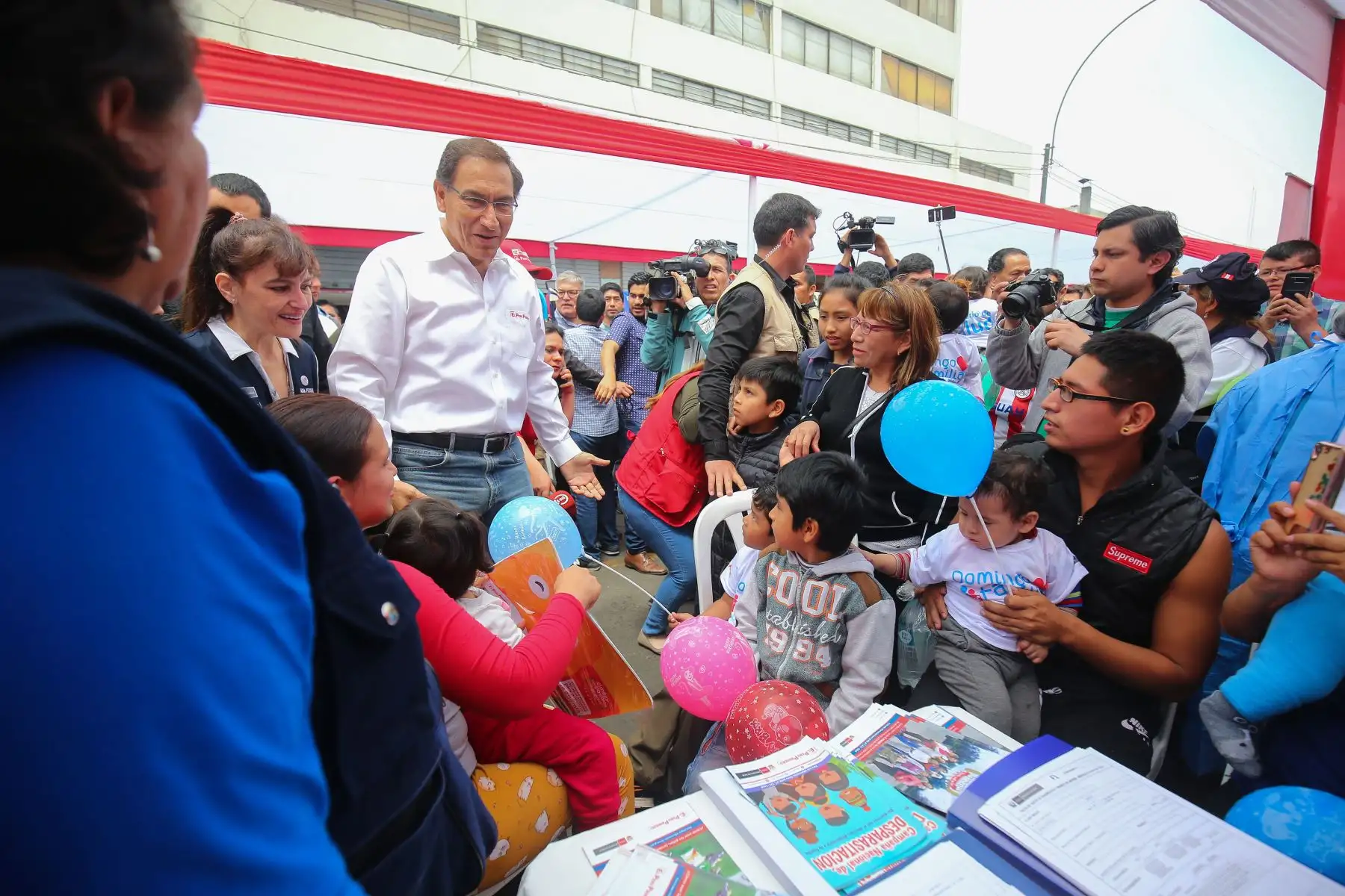Presidente Martín Vizcarra, participò en campaña "Domingo Familiar de la Salud", con el fin de reducir la anemia y llegar a la meta del 19% en el Bicentenario.Foto: ANDINA/Prensa Presidencia