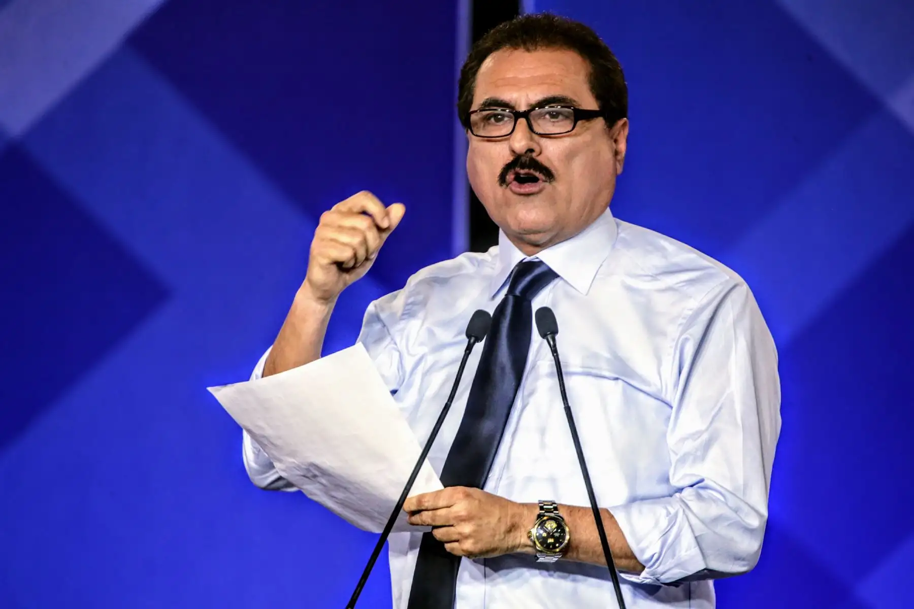 Julio Gagó  candidato a la alcaldía de Lima, en debate municipal. Foto: ANDINA/Luis Iparraguirre