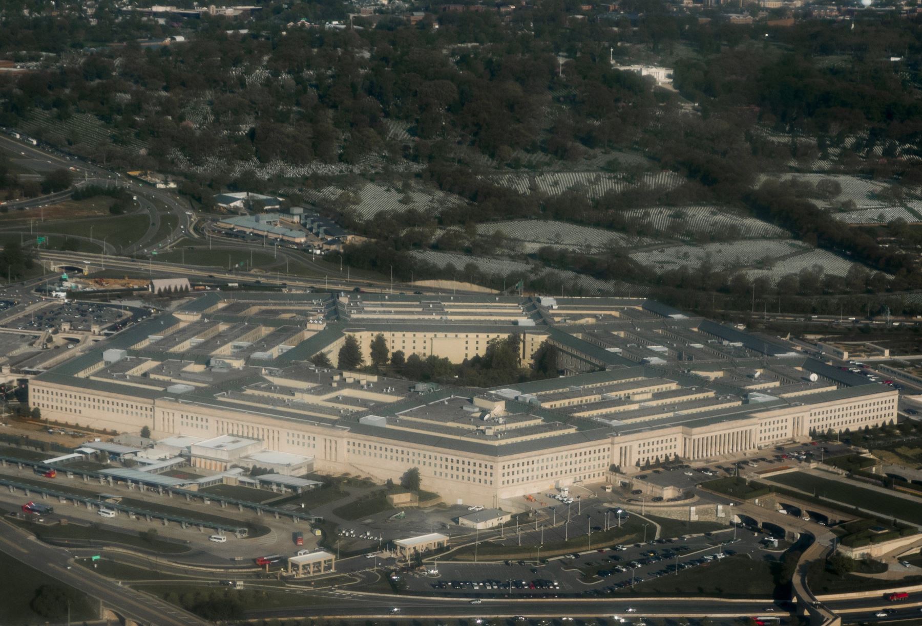 Fotografía aérea del Pentágono en Arlington, Virginia, en las afueras de Washington, DC Foto: AFP