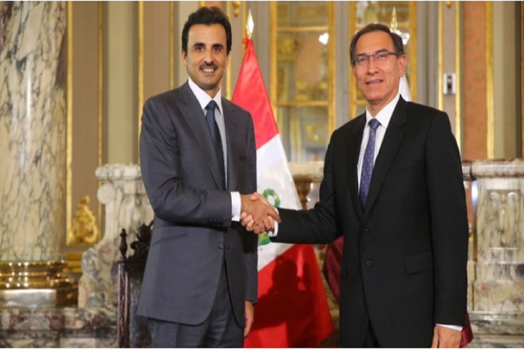 Presidente Vizcarra recibió al Emir de Catar en visita oficial