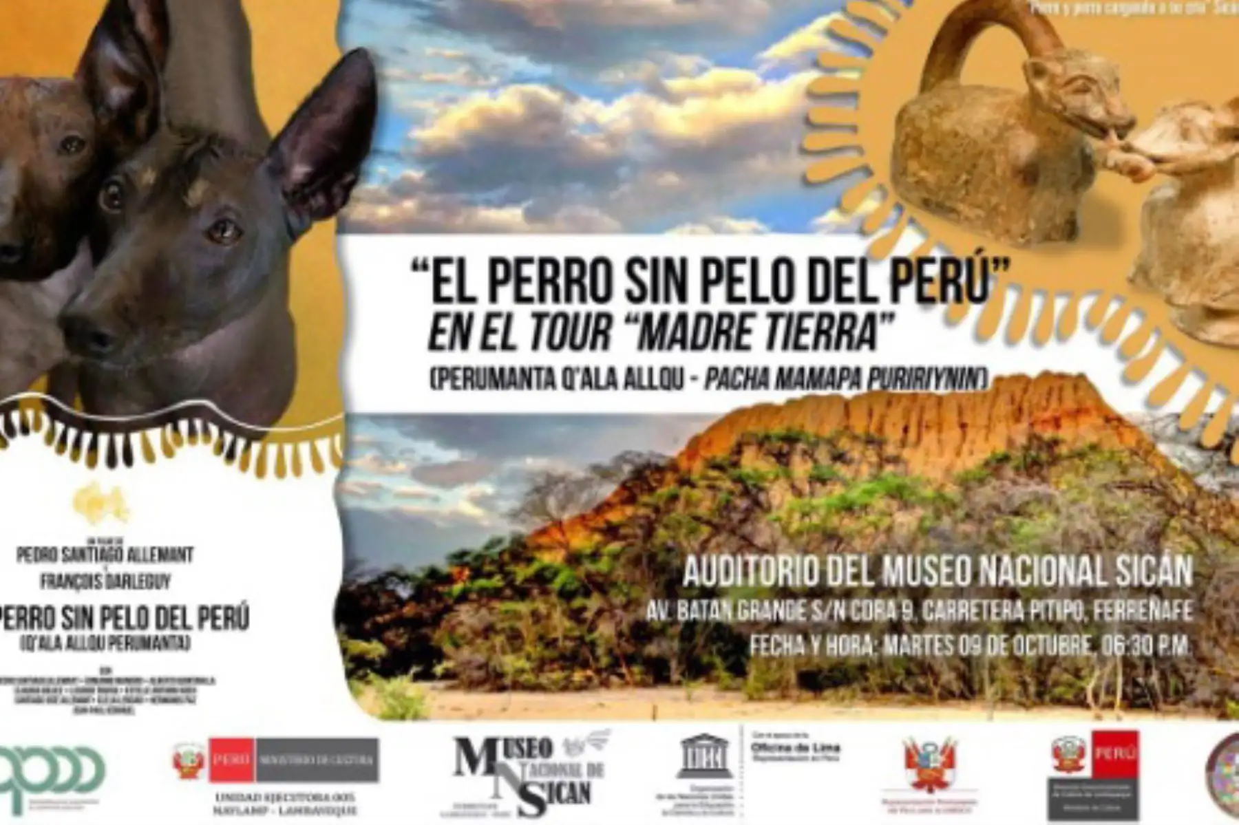 En el Museo Nacional Sicán, ubicado en la región Lambayeque, proyectarán el filme "El perro sin pelo del Perú".