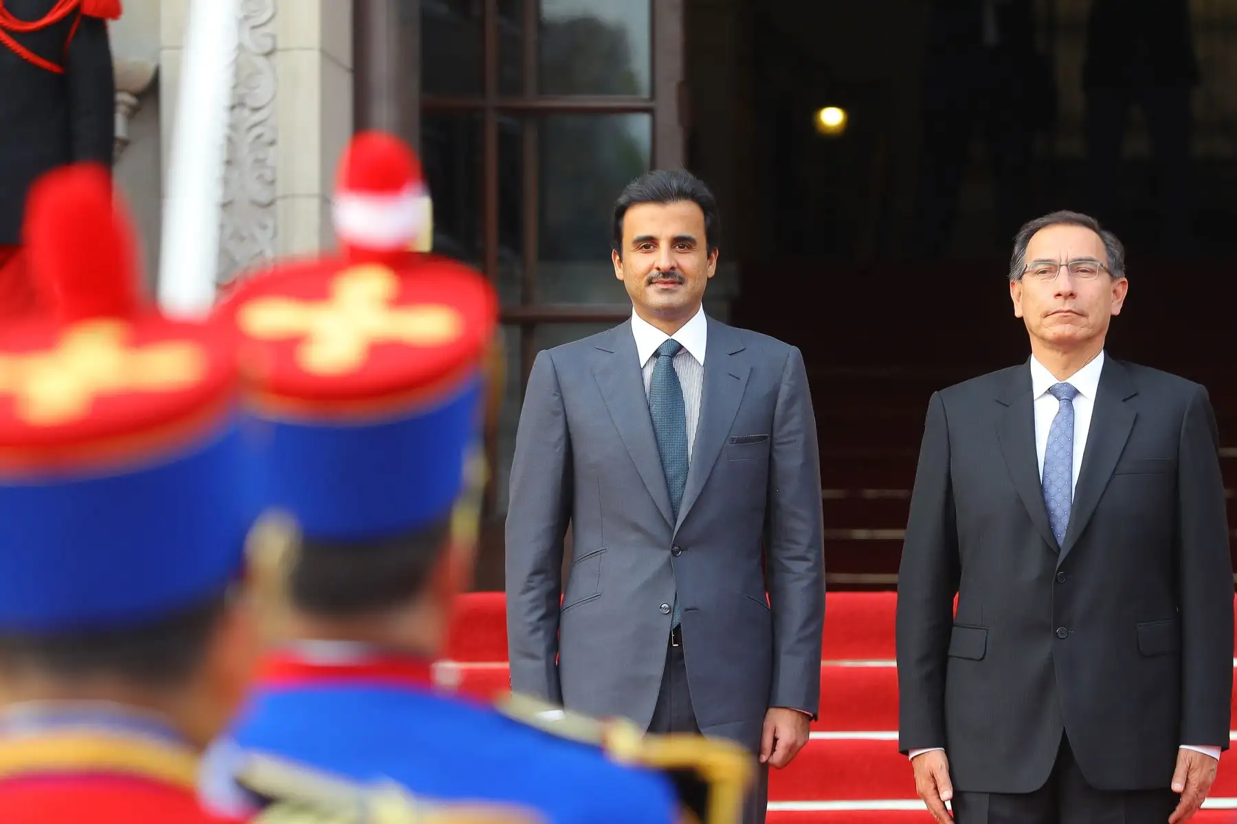 Jefe de Estado Martín Vizcarra, recibe al emir de Qatar en visita oficial al Perú.Foto: ANDINA/Eddy Ramos