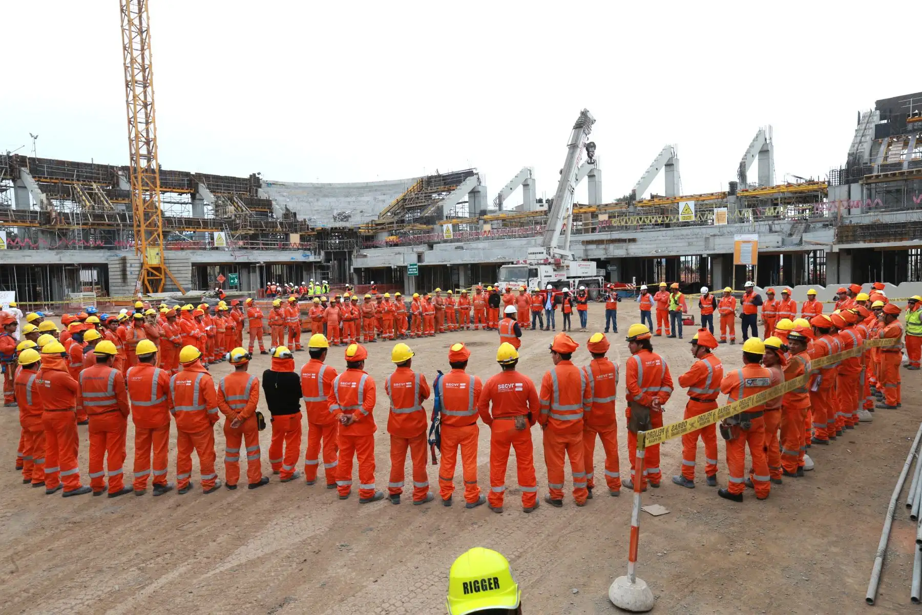 Primer recorrido  en las obras que se ejecutan en la Villa Deportiva  Regional del Callao donde se construye el Nuevo Polideportivo del Callao . Foto: ANDINA/Norman Córdova