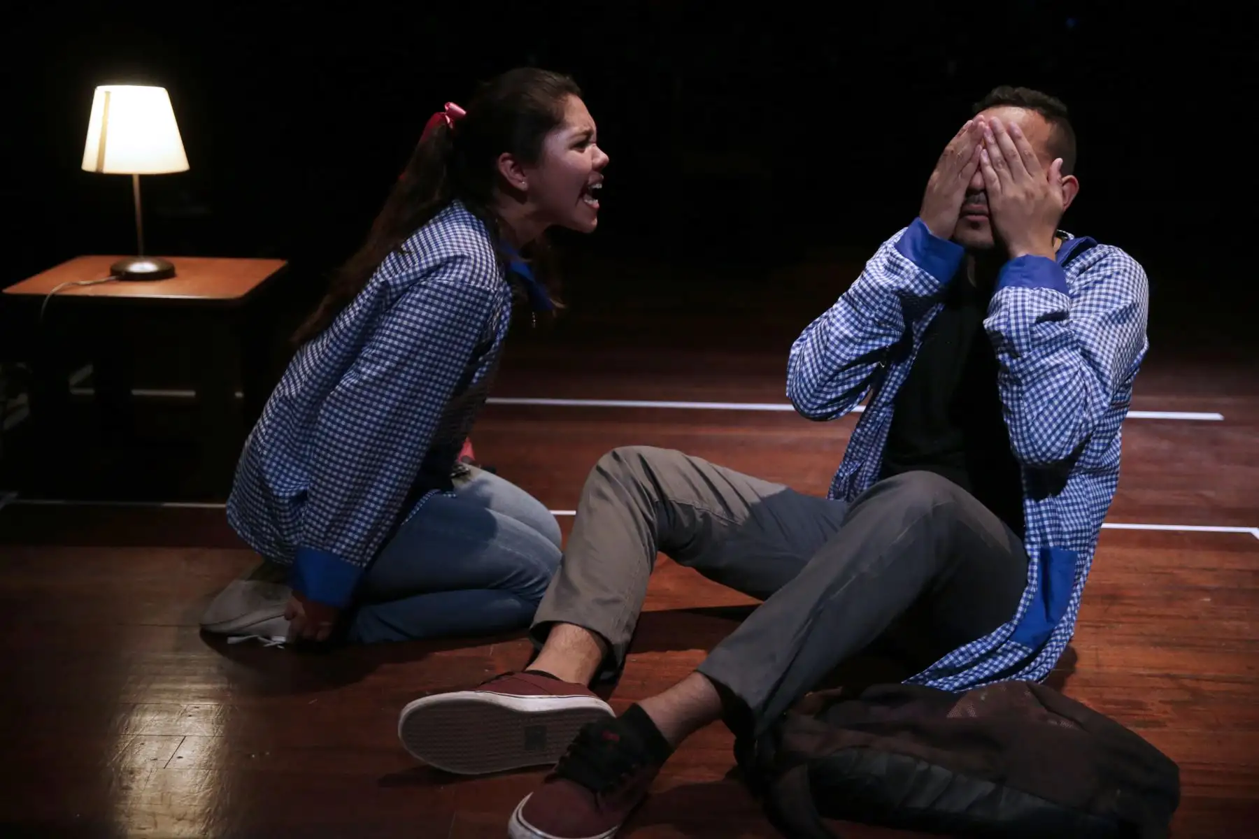 Actores Josue Parodi y Andrea Valdivia interpretan a dos niños en la obra.  Foto: ANDINA/Melina Mejía
