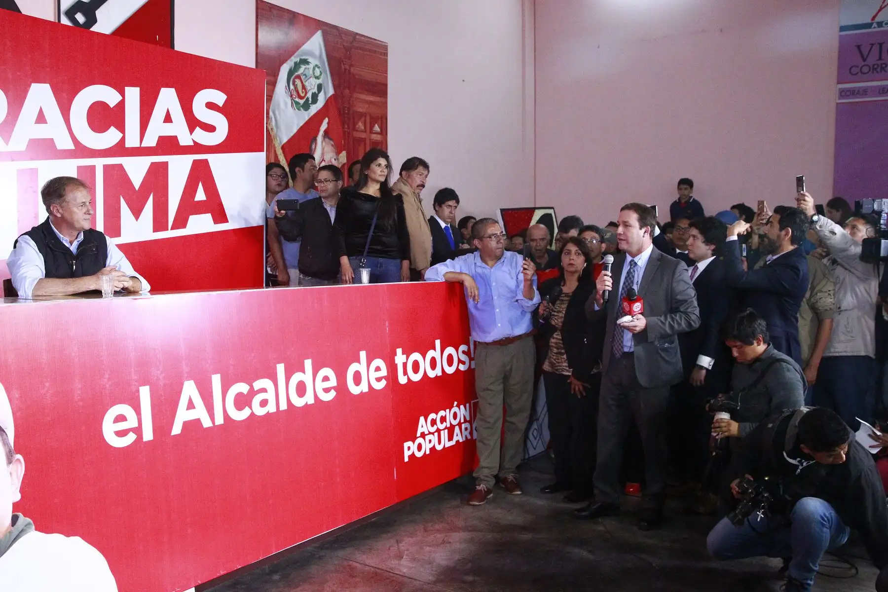 Conferencia de prensa de Jorge Muñoz, virtual alcalde de Lima. Foto: ANDINA/Eddy Ramos