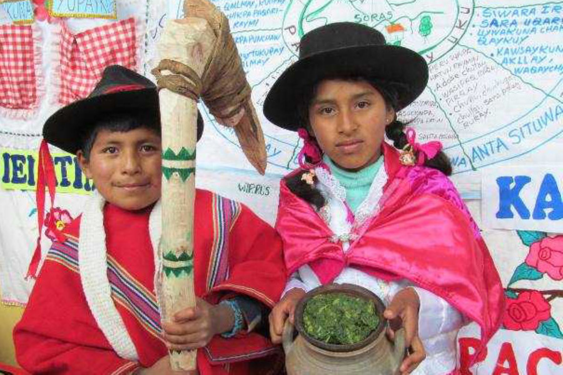 Más de 160 escolares de 21 pueblos originarios y comunidades afroperuanas presentarán en el Tinkuy 2018 alimentos que se cultivan y se emplean en sus localidades, en especial aquellos que contribuyen a un crecimiento saludable, nutritivo y sin anemia.