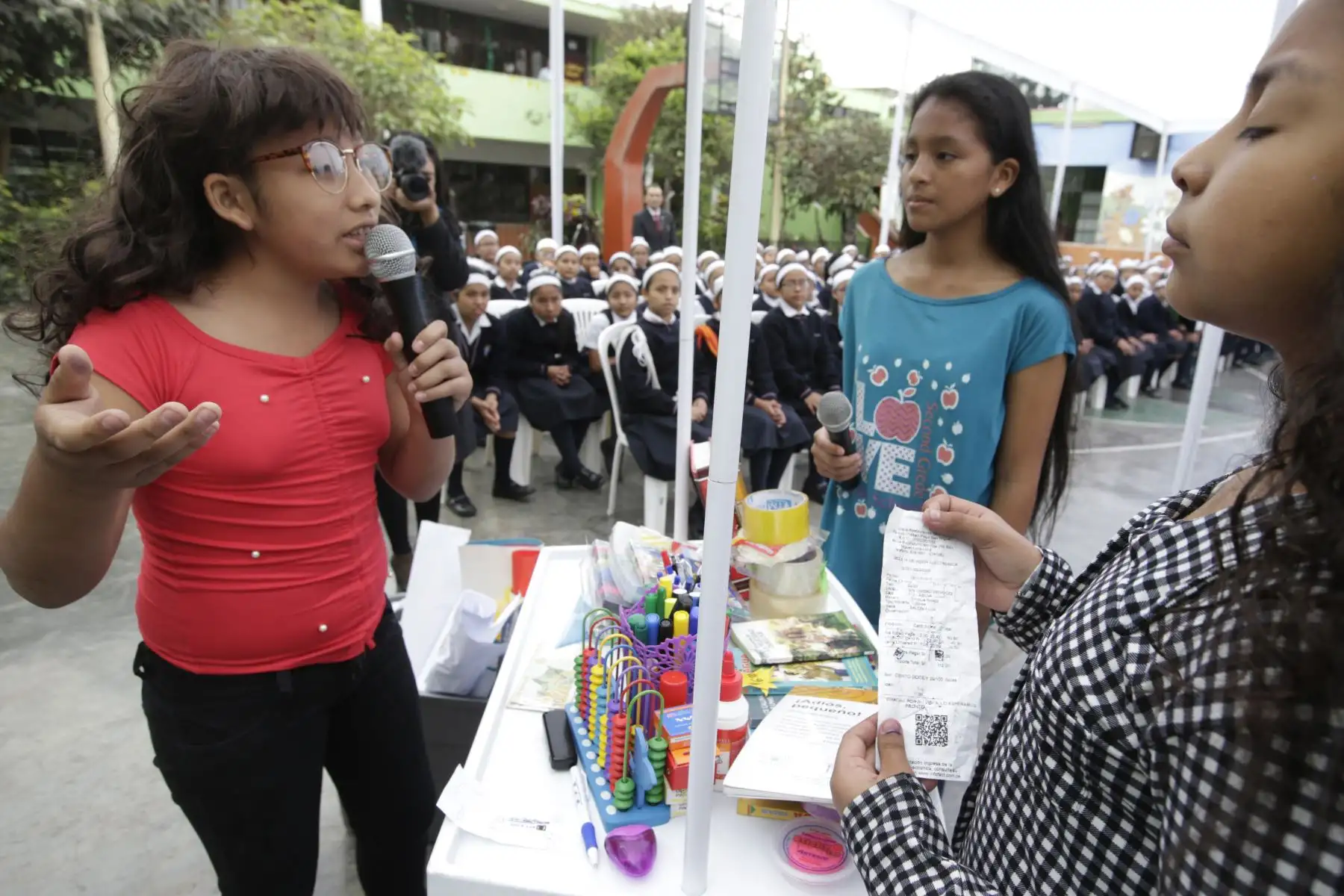 La  SUNAT lanza la Semana de Educación Tributaria y Lucha contra el Contrabando que se realiza como parte del programa de Cultura Tributaria que desarrolla con el apoyo del MINEDU. Foto: ANDINA/Melina Mejía