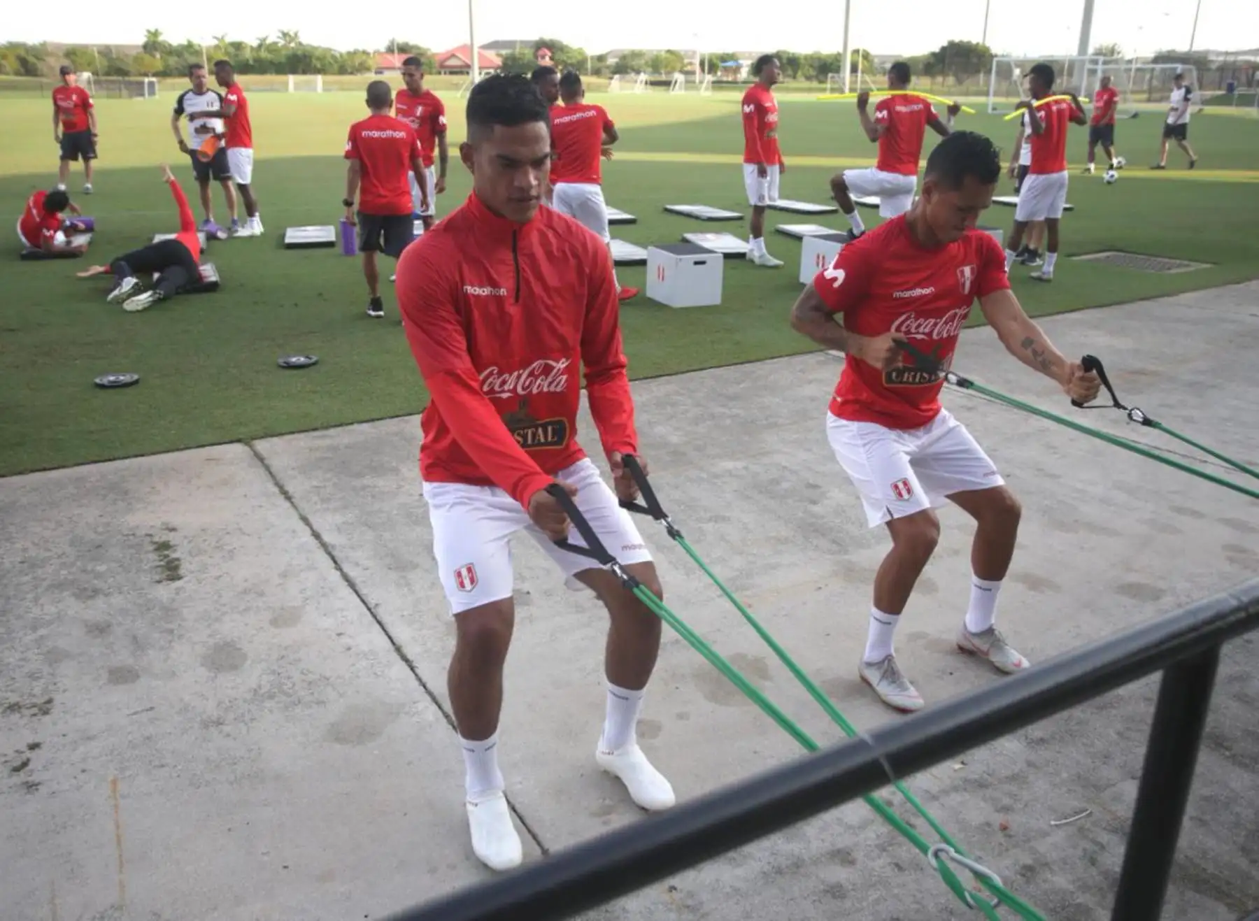 Ultimo entrenamiento de la selección peruana de fútbol en Miami, previo al encuentro ante Chile. Foto: ANDINA/FPF