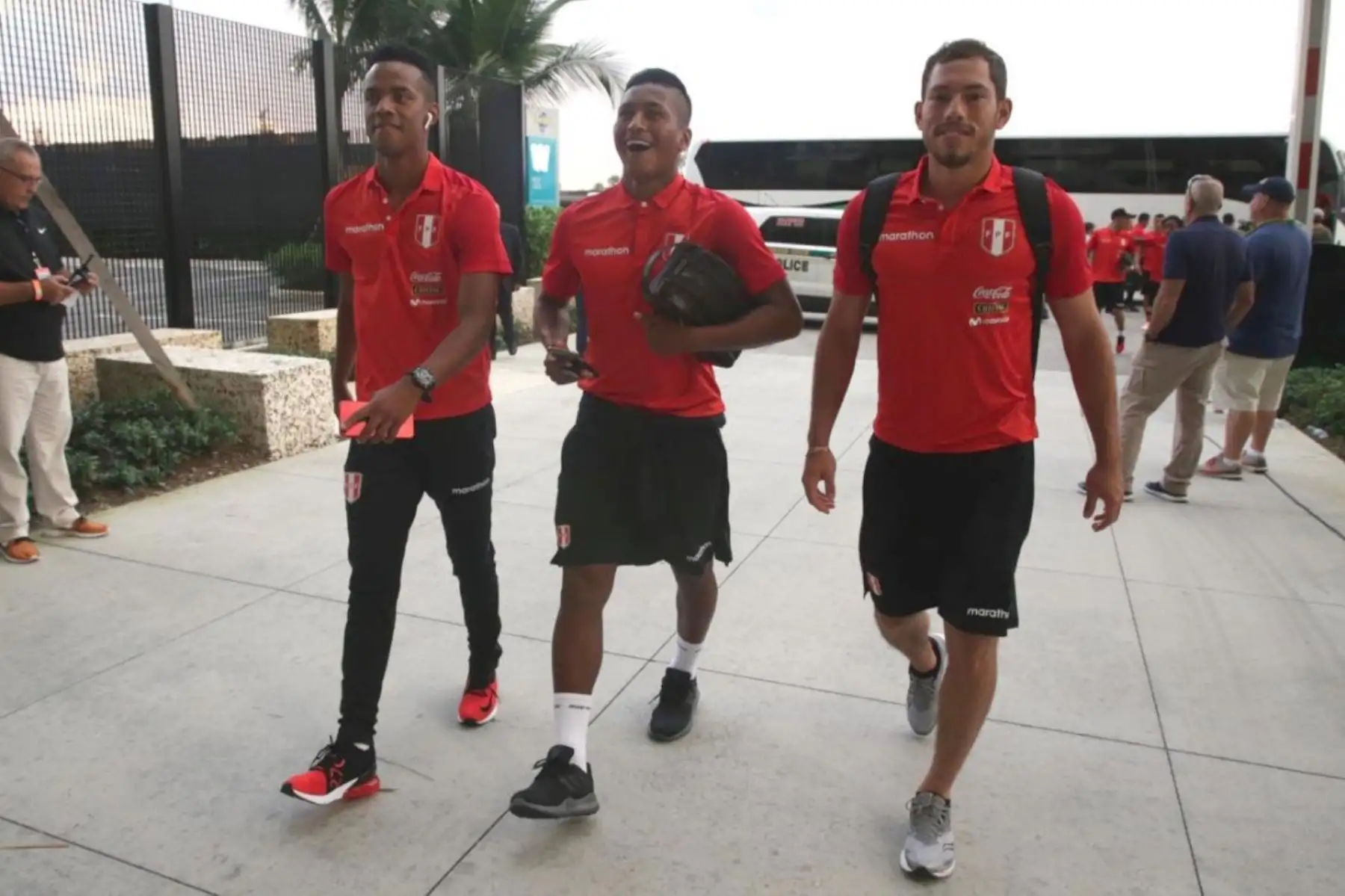 La Selección Peruana  llegò al estadio Hard Rock de Miami, donde disputará un  partido ante Chile. Foto: ANDINA/FPF