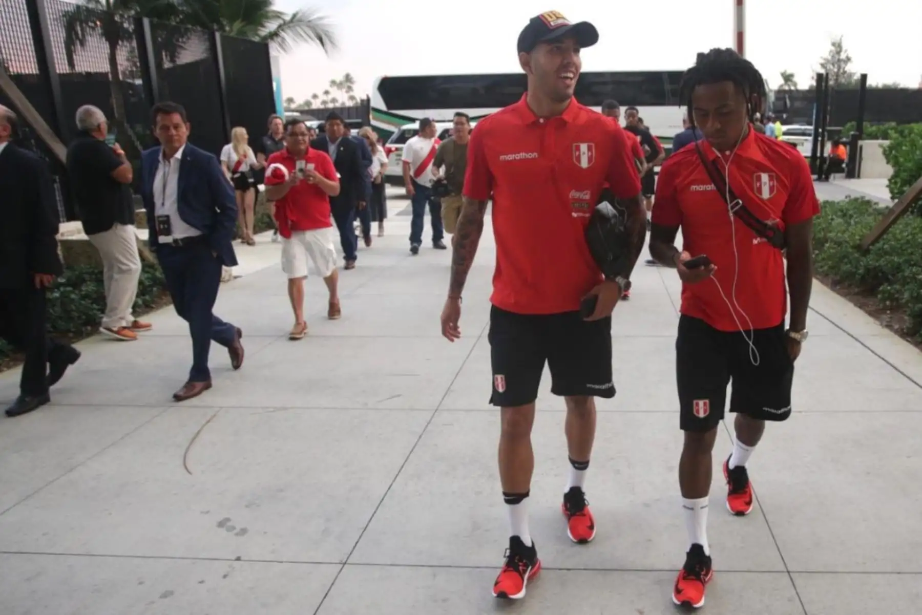 La Selección Peruana  llegò al estadio Hard Rock de Miami, donde disputará un  partido ante Chile. Foto: ANDINA/FPF