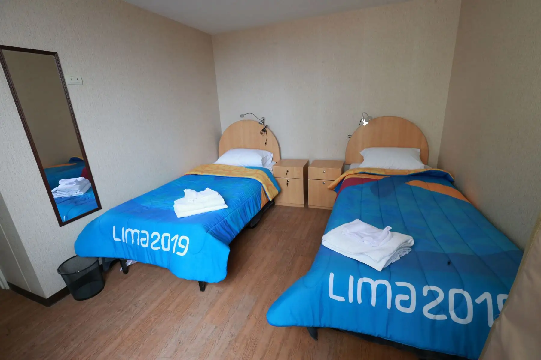 Habitaciones modernas y confortables para los deportistas que participaran en la XVIII Juegos Panamericanos 2019. Foto:ANDINA/Norman Córdova
