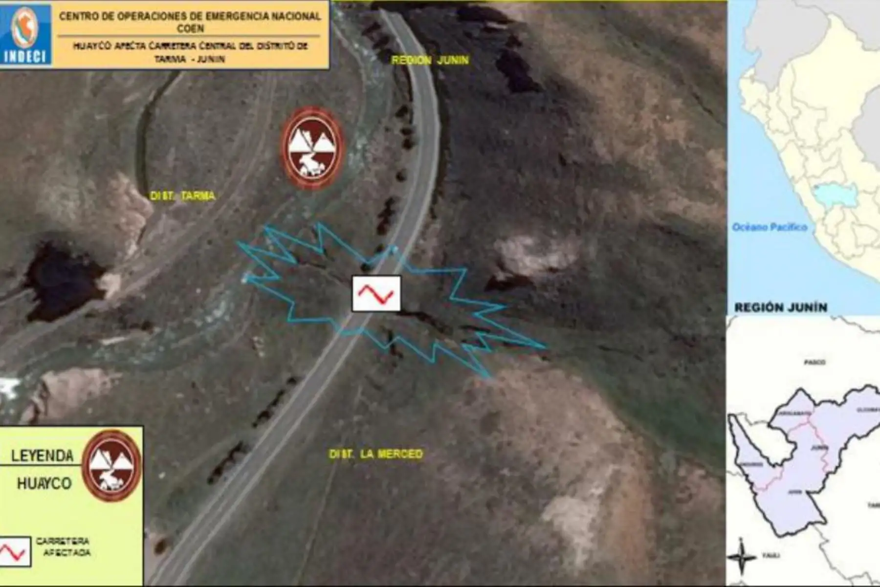 Tránsito en el kilómetro 71 de la carretera Central, tramo Tarma-La Merced, fue reabierto parcialmente hoy, informó el MTC,