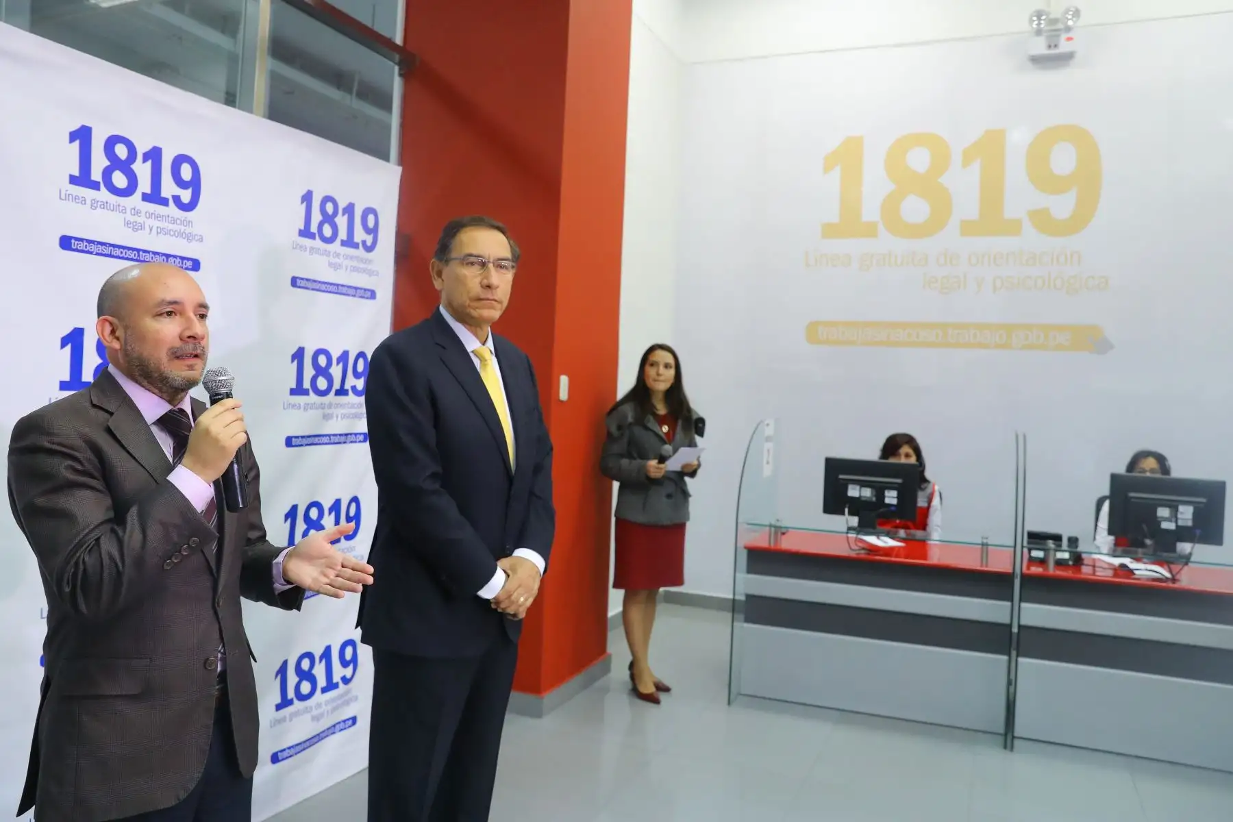 Presidente Vizcarra lideró lanzamiento de Línea 1819 para denunciar acoso laboral. Foto: ANDINA/Prensa Presidencia
