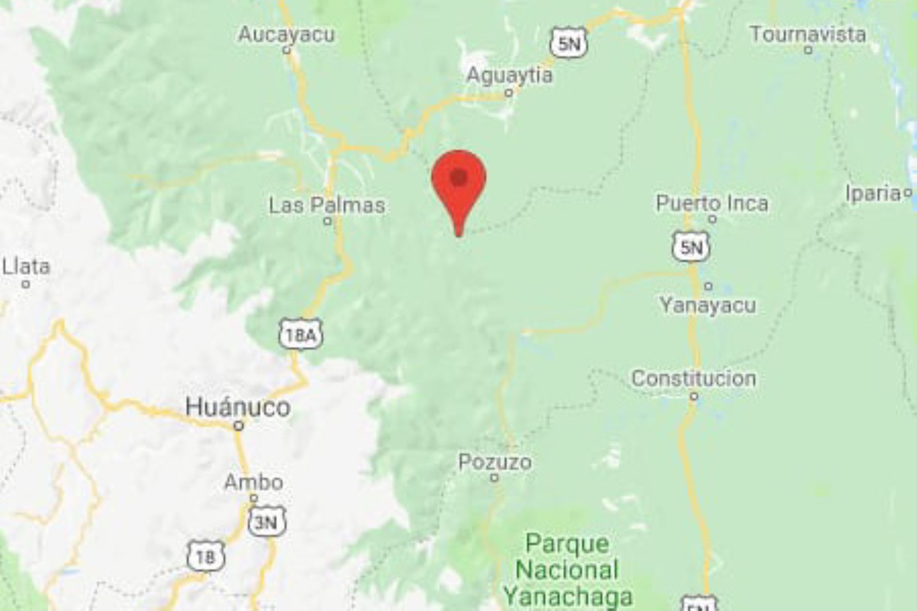 Epicentro del sismo se ubicó cerca de la localidad de Codo del Pozuzo, en Huánuco.